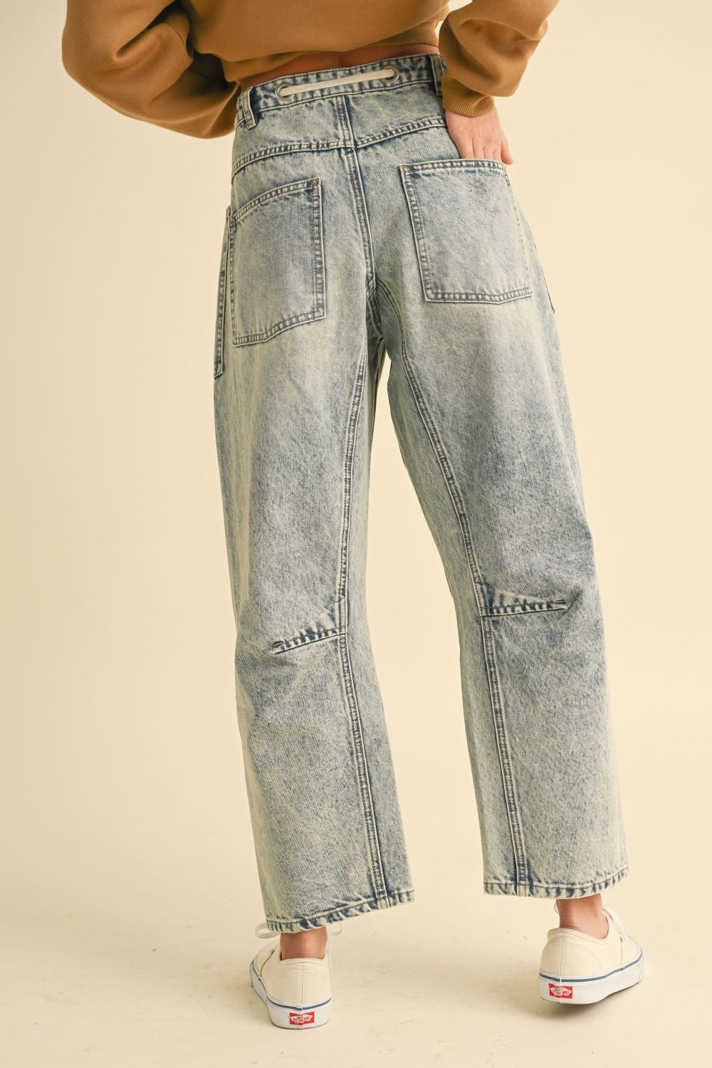 Washed Denim Pants