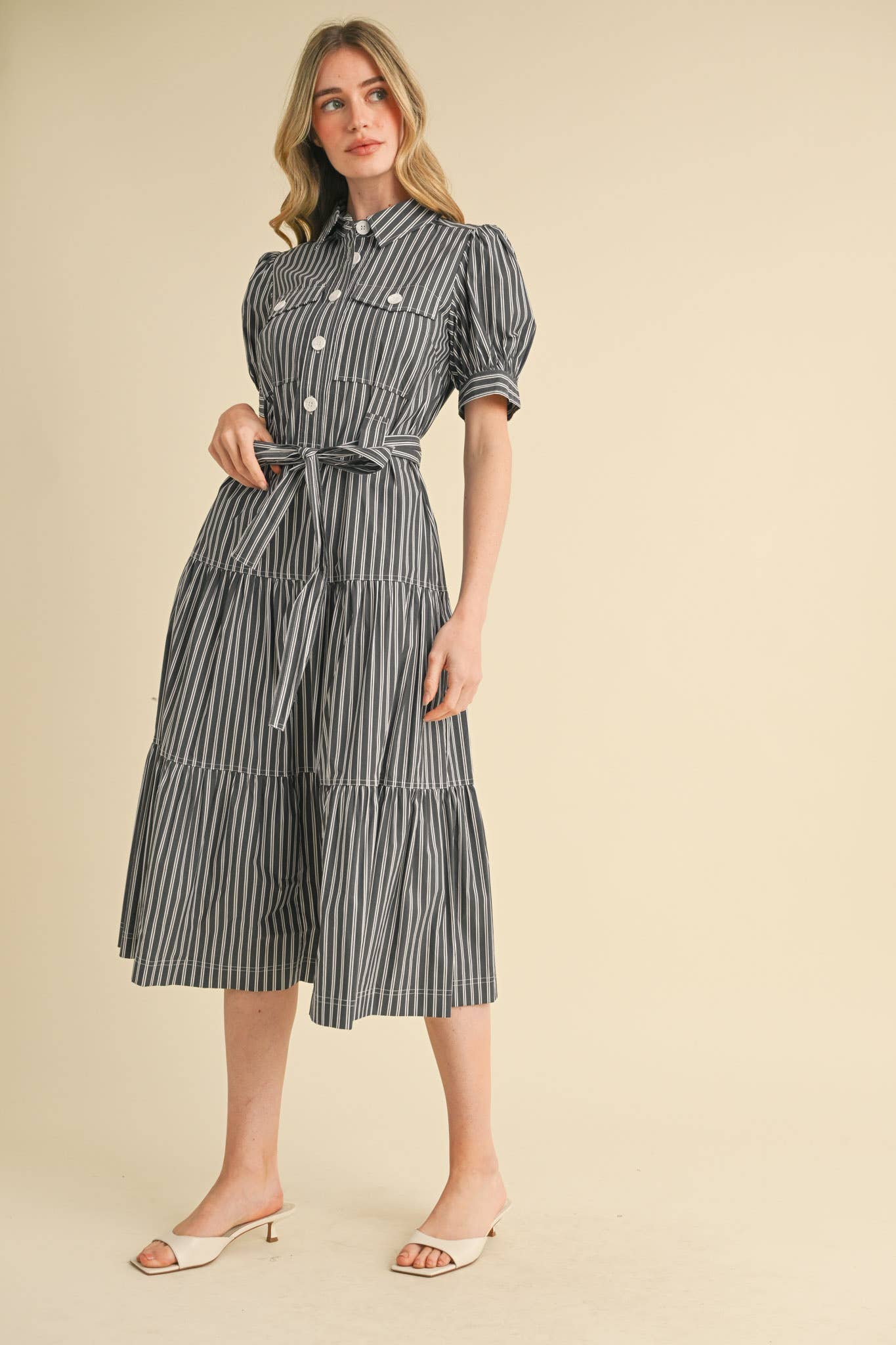 Sawyer Striped Shirt Dress