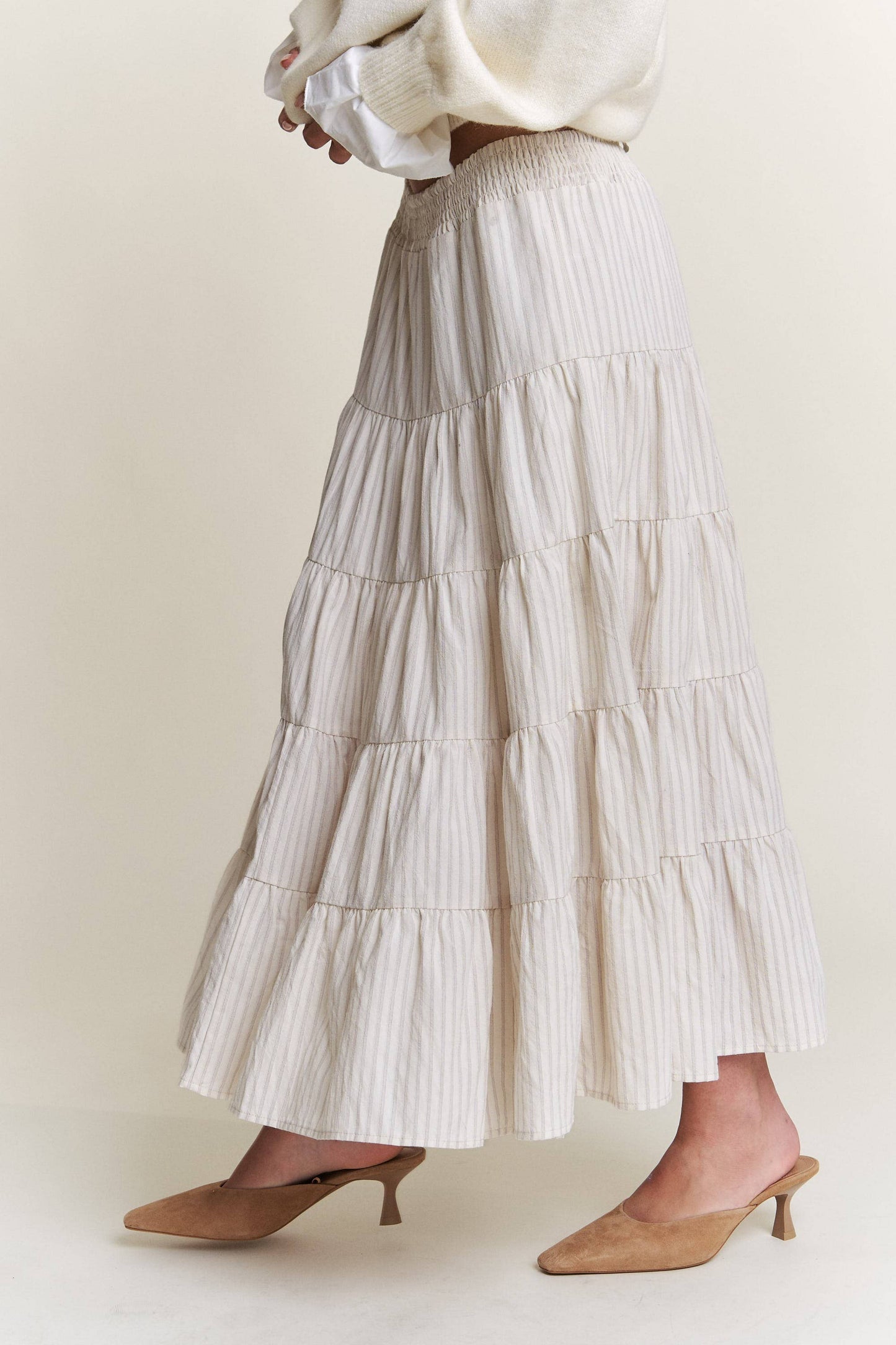 Whitney Striped Midi Skirt
