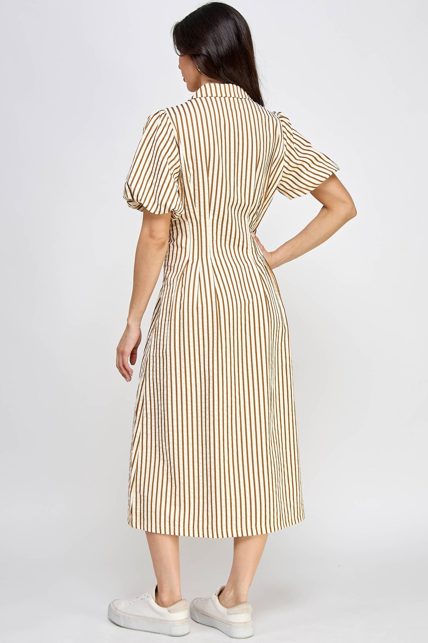 Savoy Striped Midi Dress