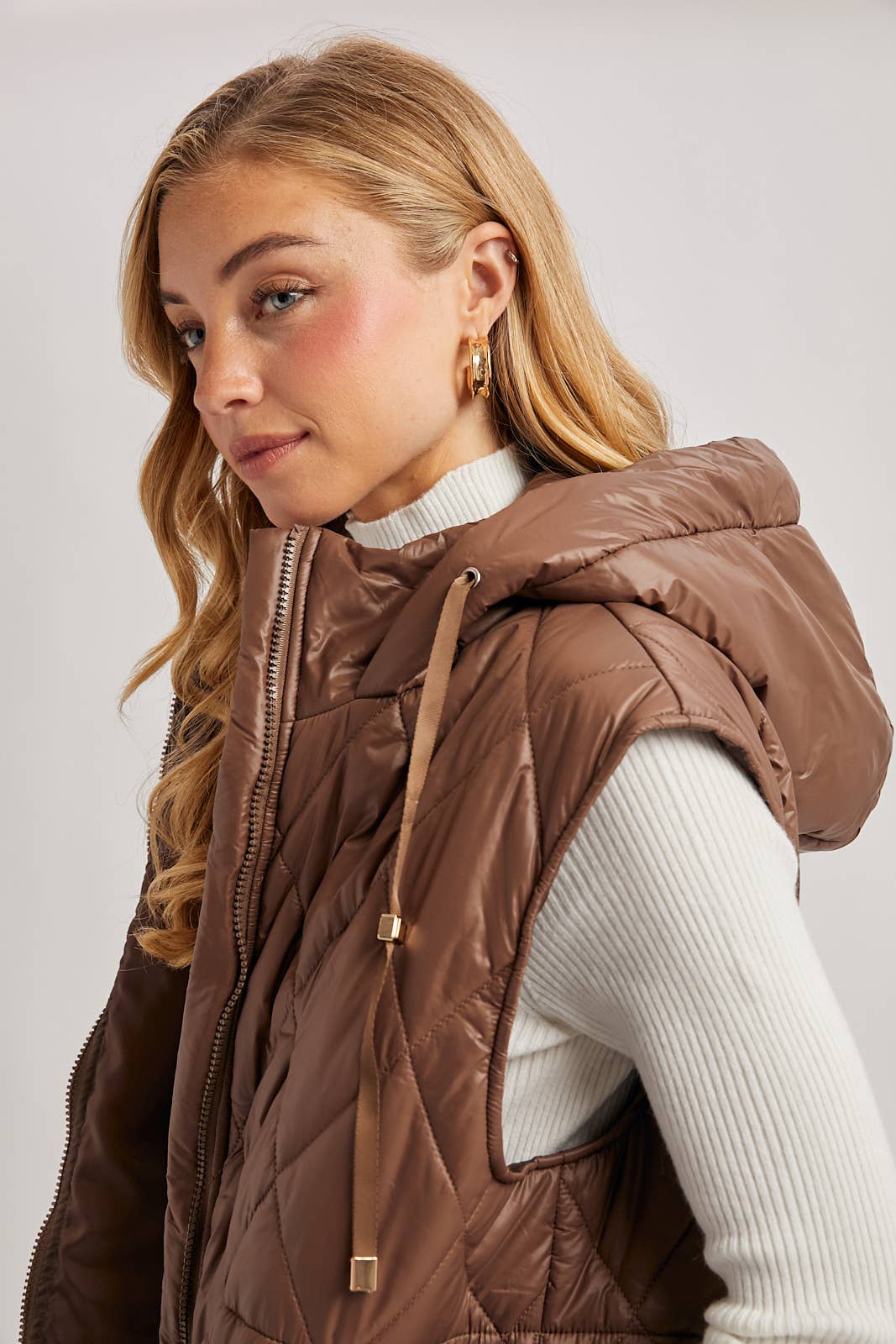 Diamond Quilted Long Vest