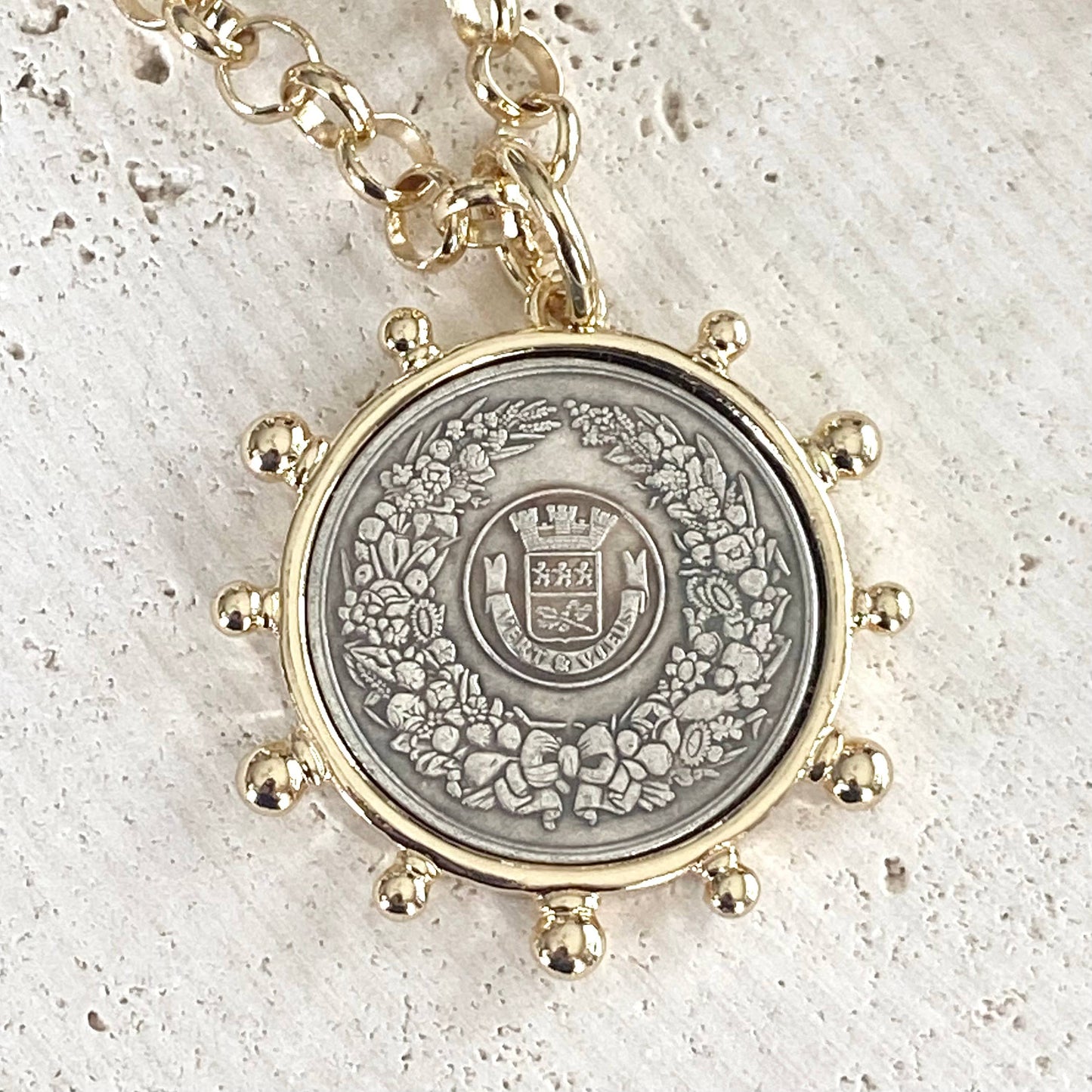 French Coin Necklace