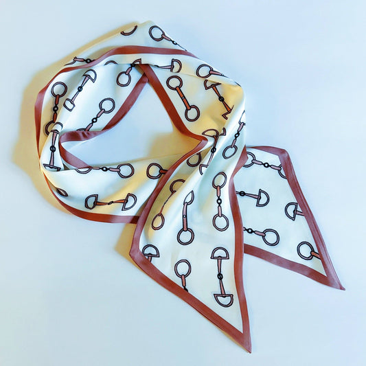 Equestrian Chain Link Border Scarf – Stylish Accent for Neck, Hair & Bags