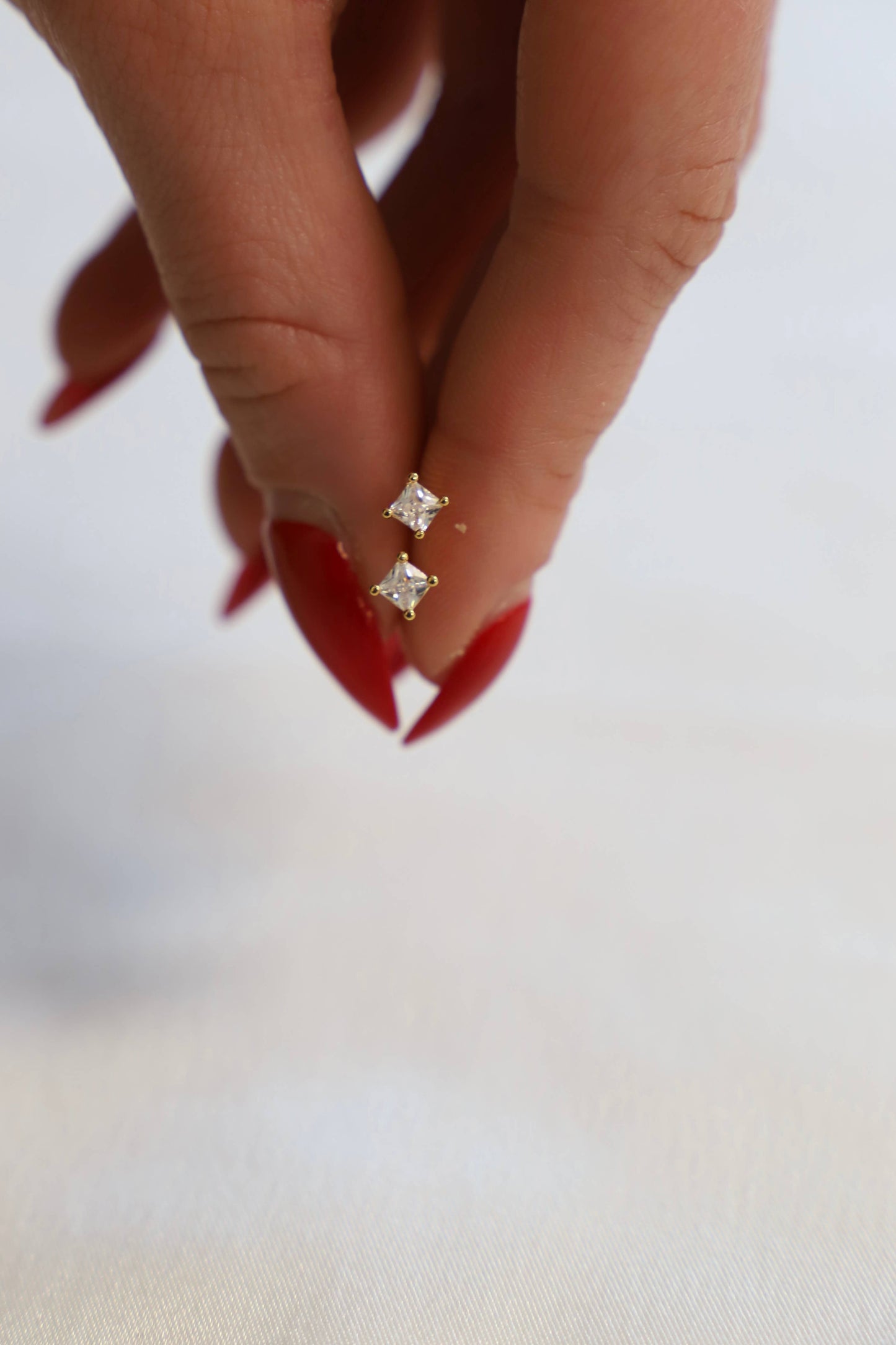Square Crystal Stud