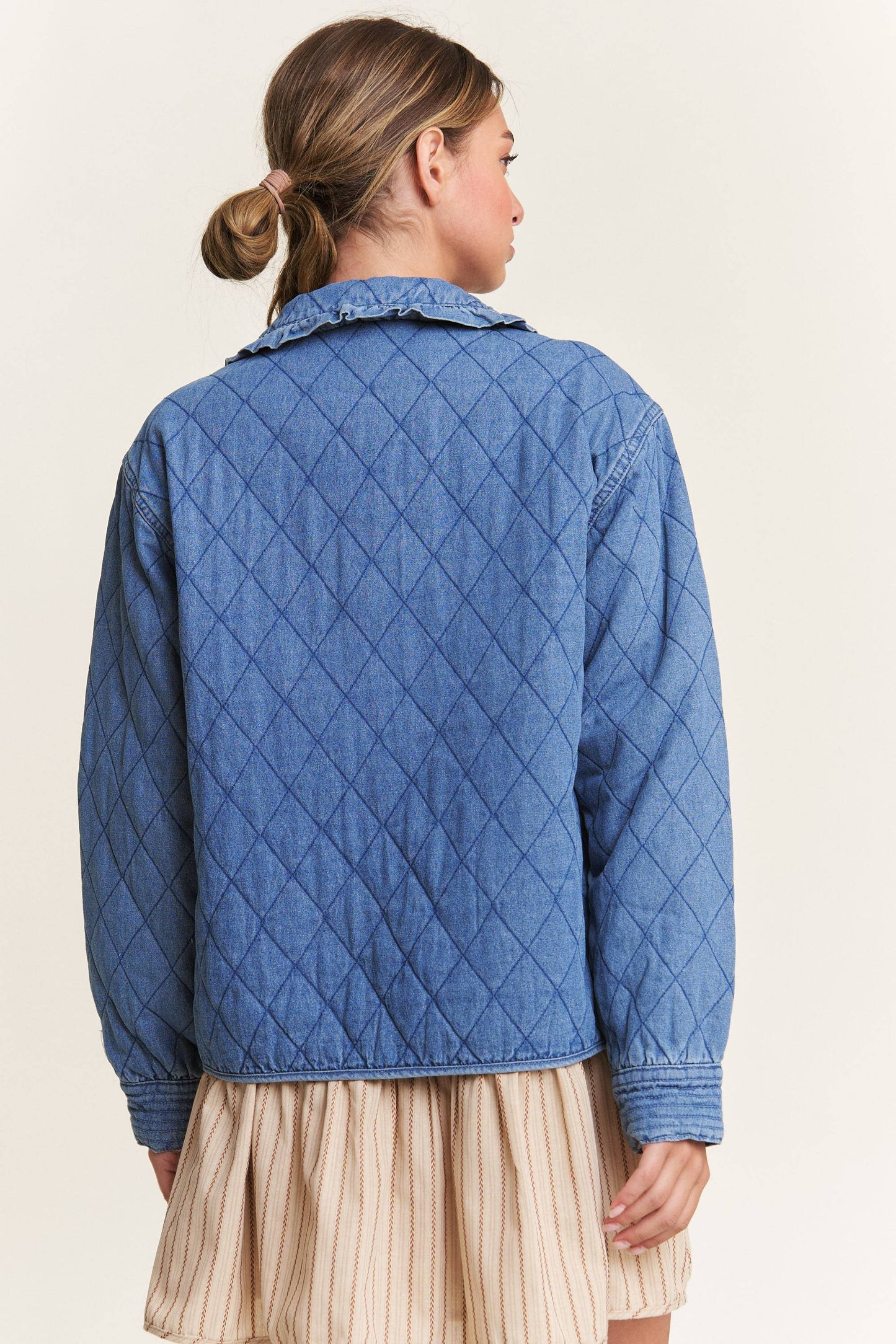 Quilted Denim Blue Jacket