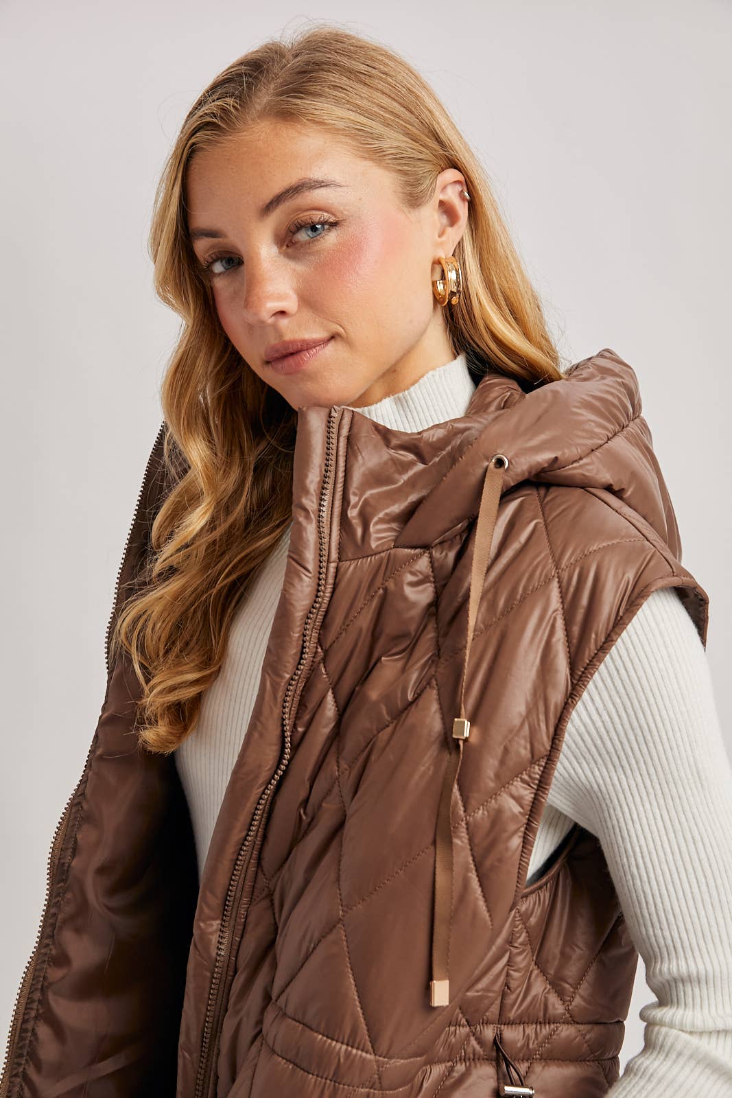 Diamond Quilted Long Vest