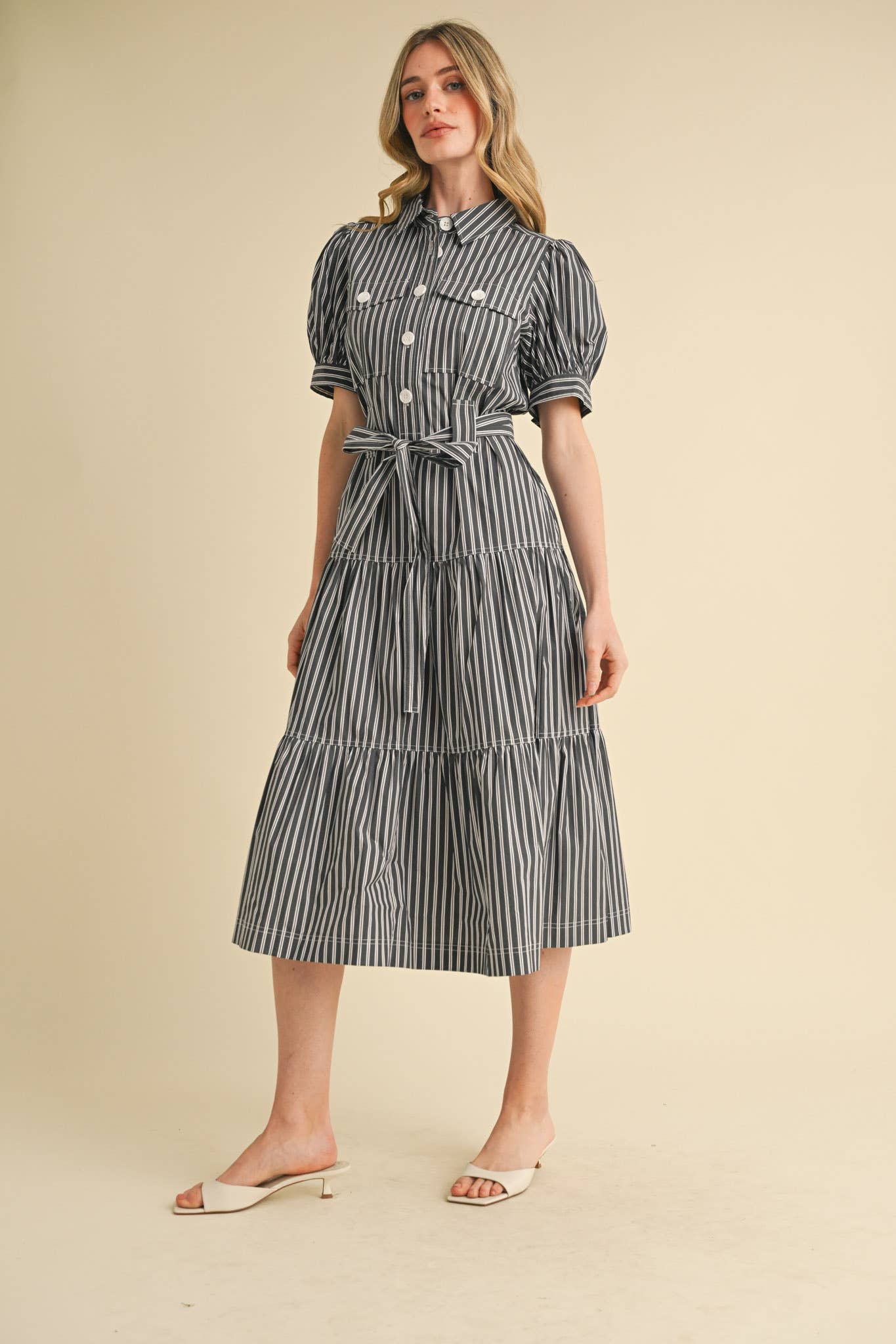 Sawyer Striped Shirt Dress
