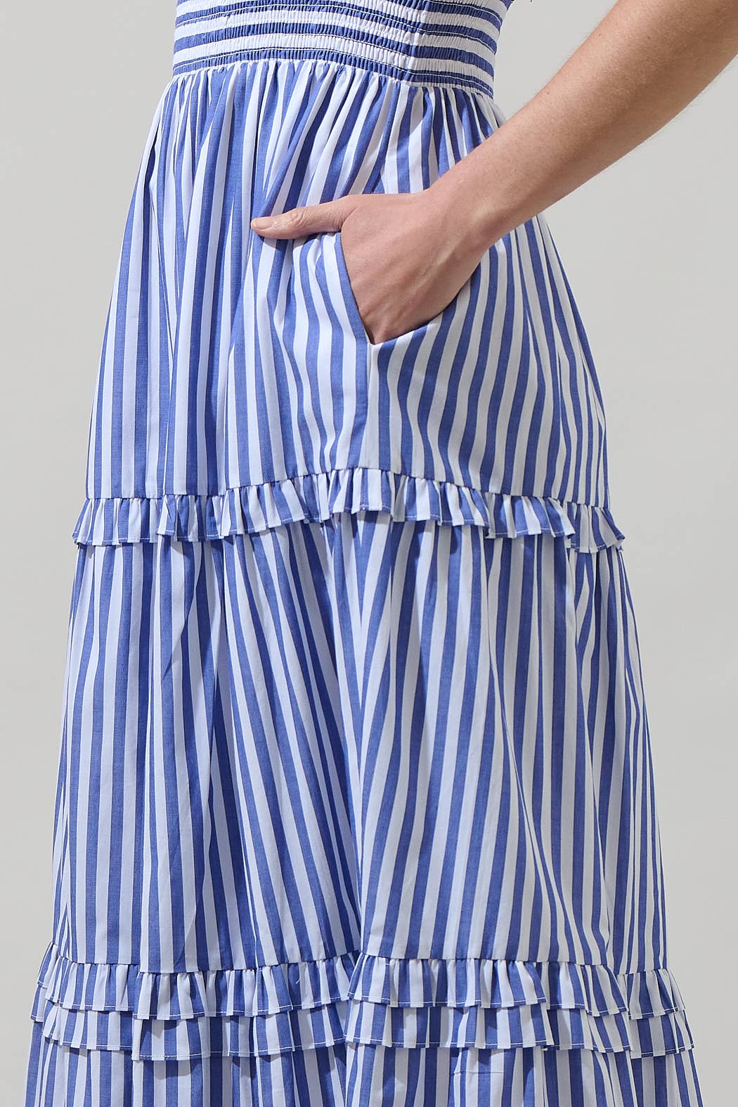 Brandy Striped Tiered Maxi Dress