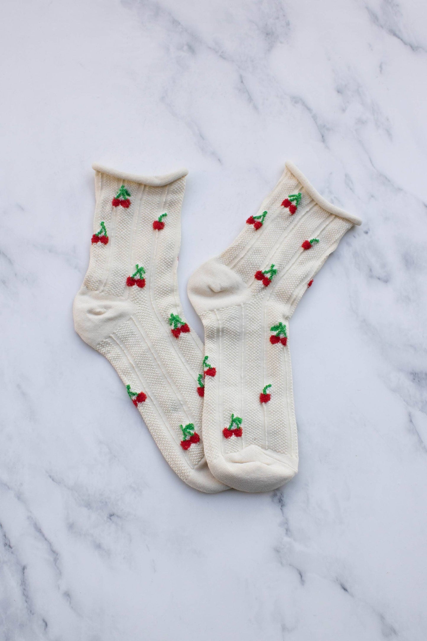 Women's Oatmeal Cherry Socks