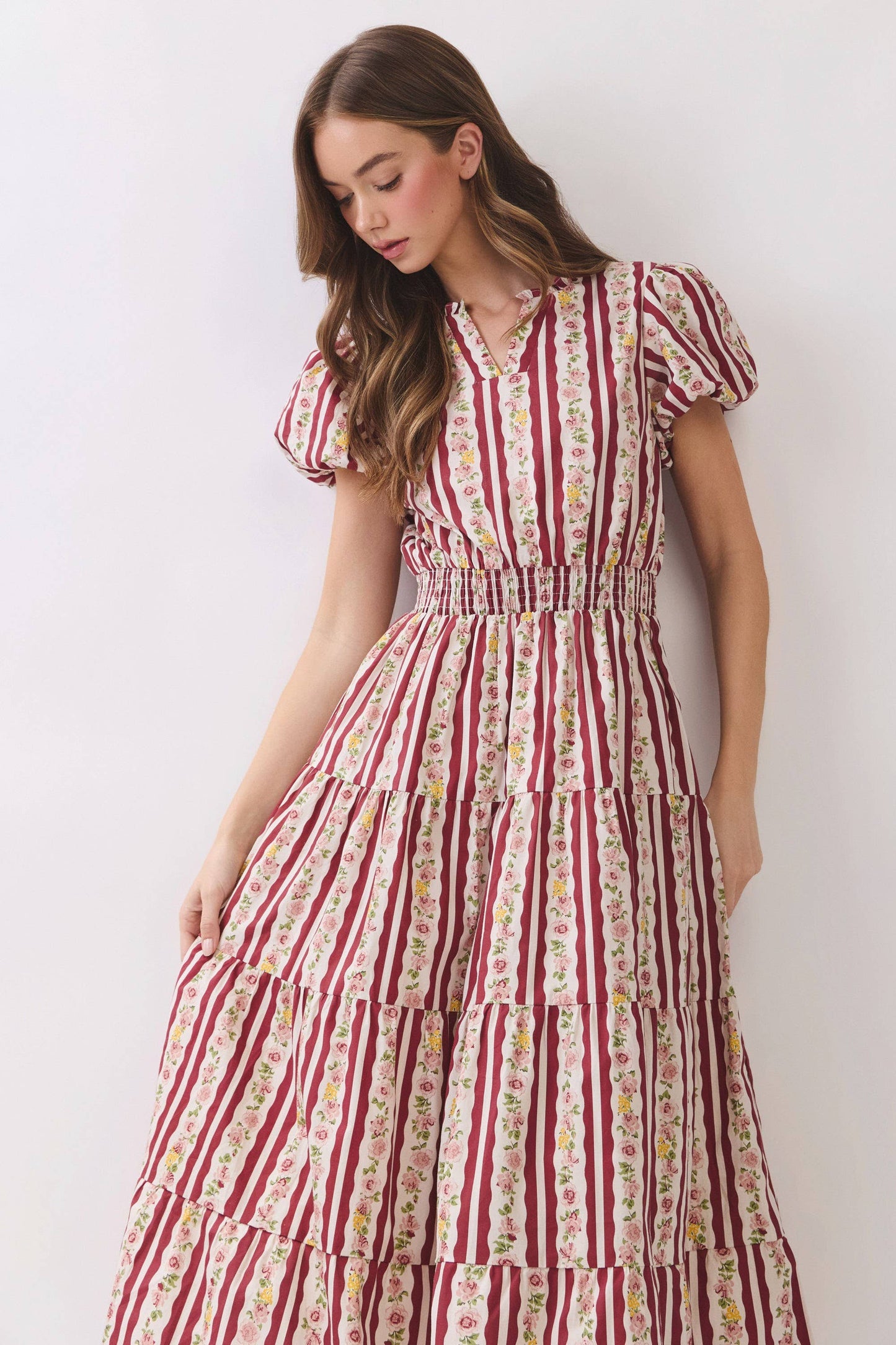 The Provence Stripe Midi Dress