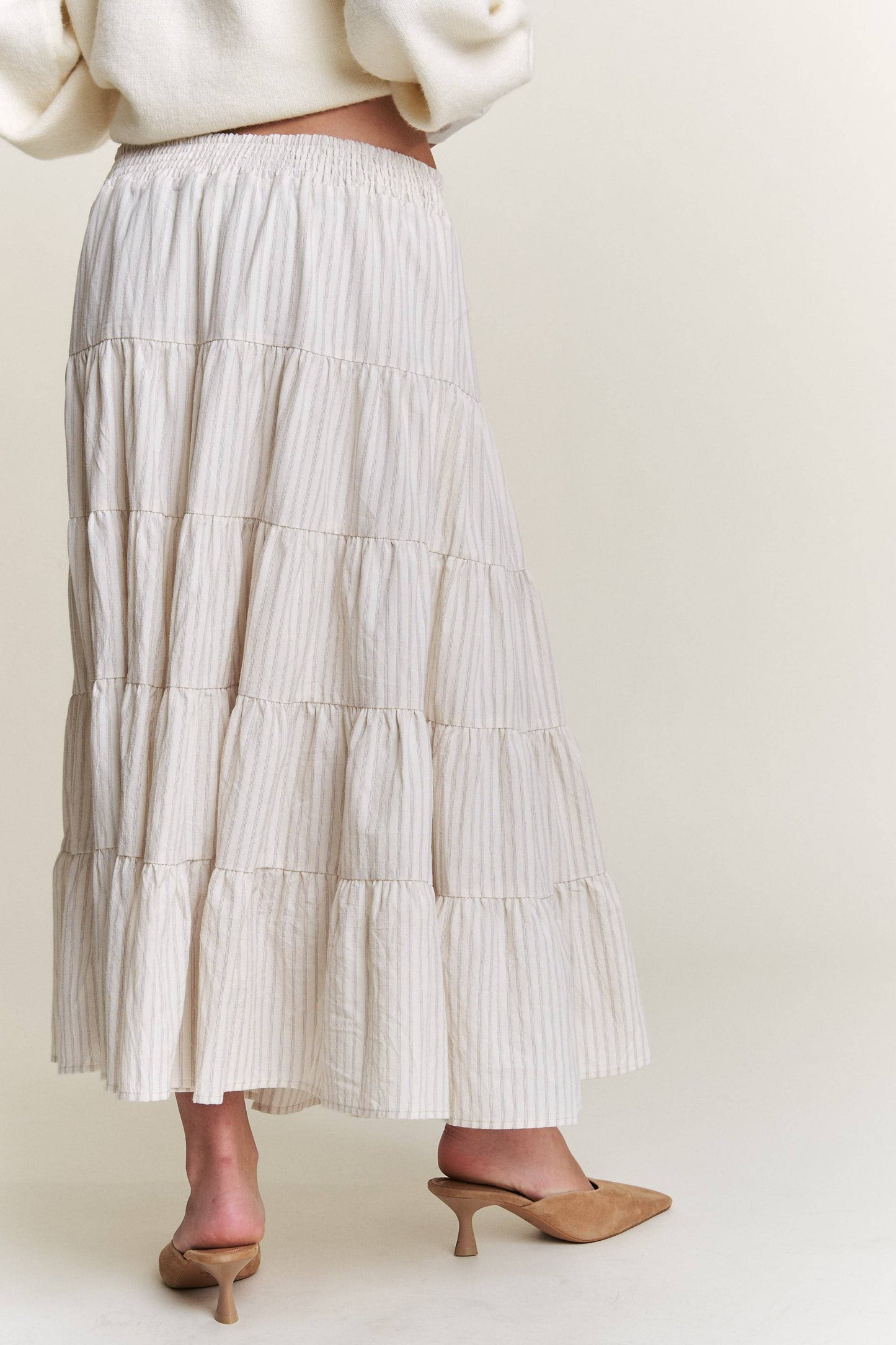 Whitney Striped Midi Skirt