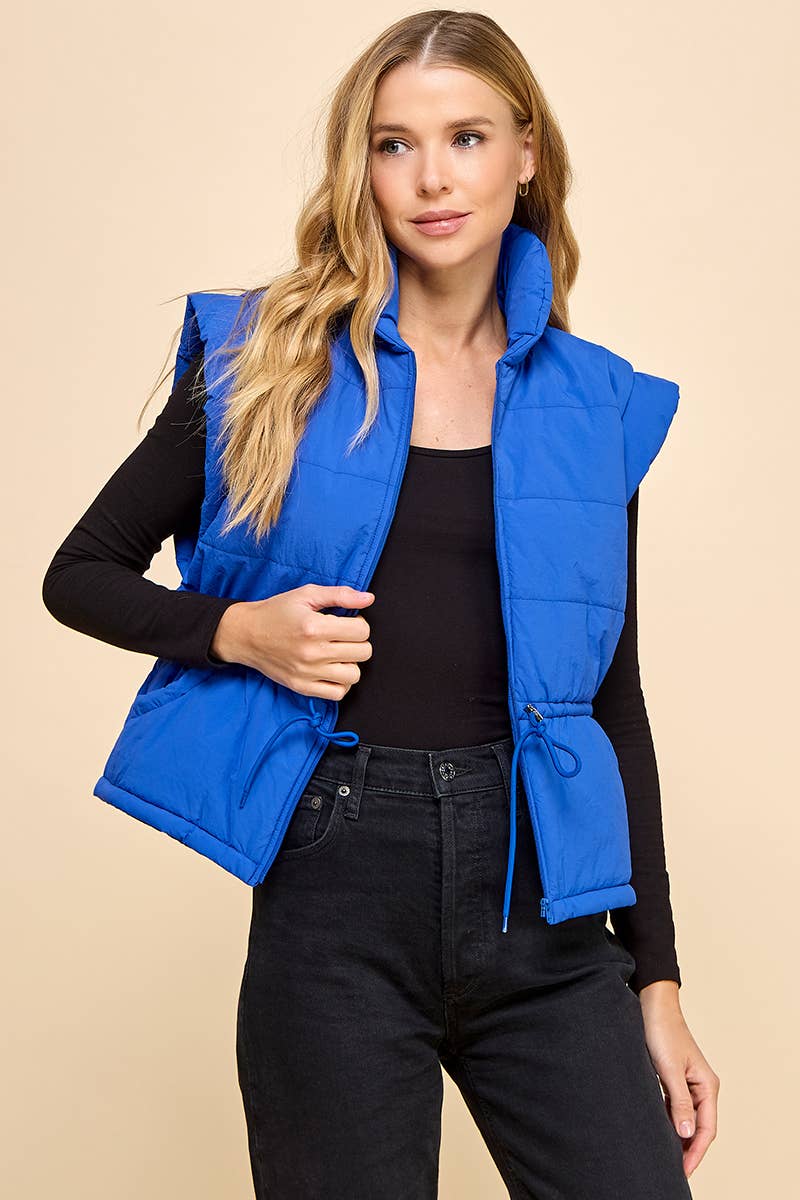 Cobalt Quilted Vest at Vogue Villa