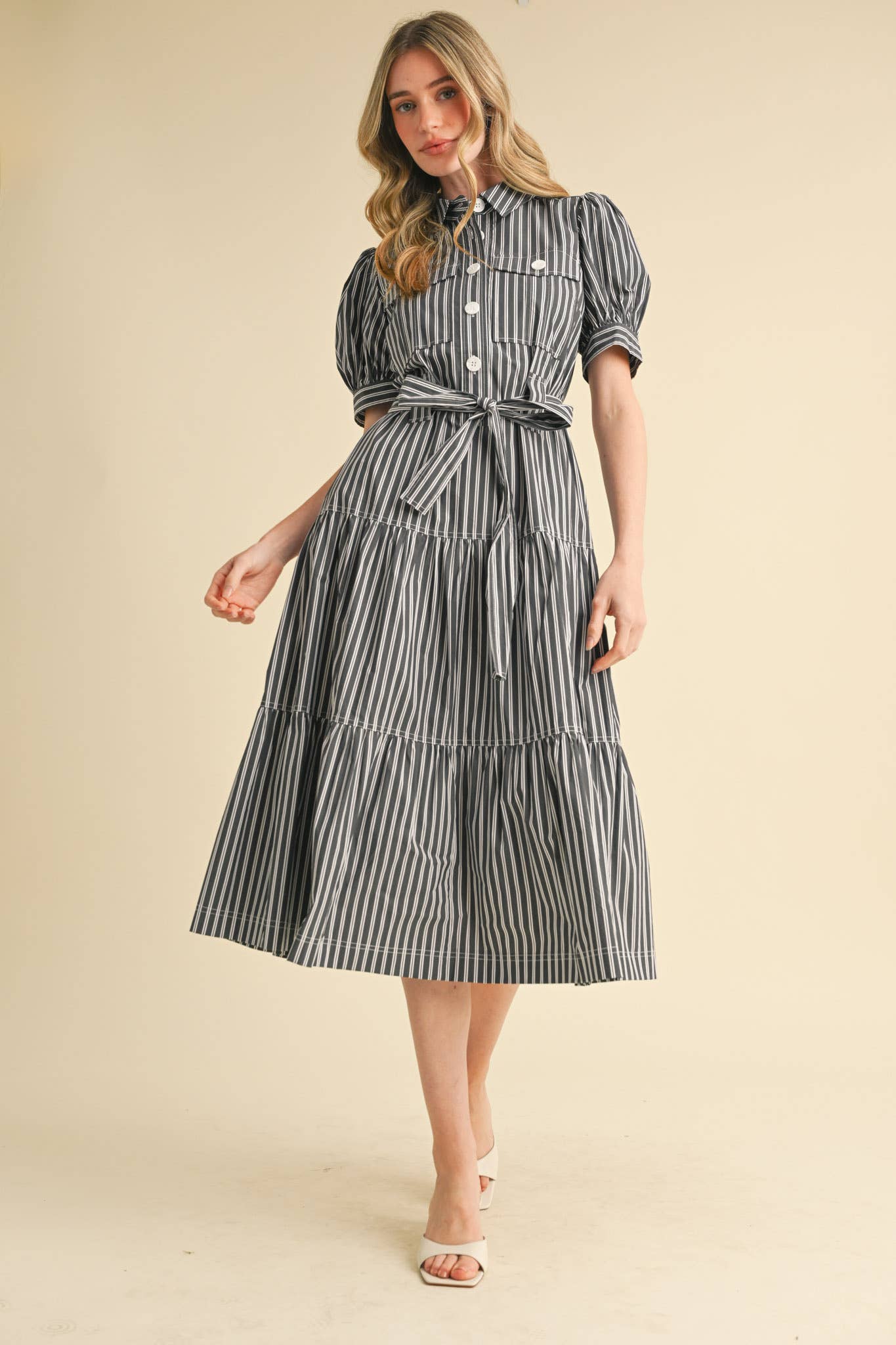 Sawyer Striped Shirt Dress