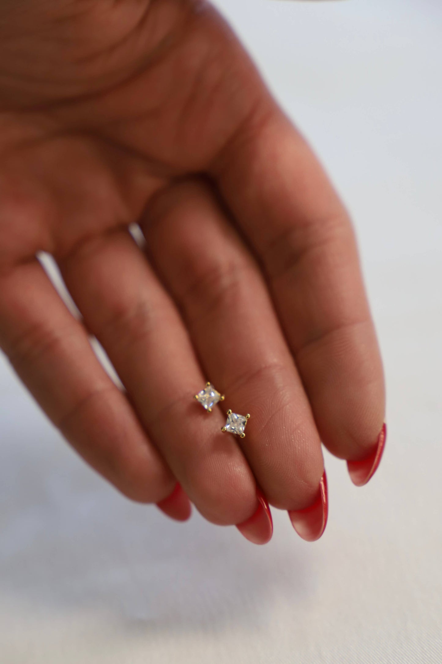 Square Crystal Stud