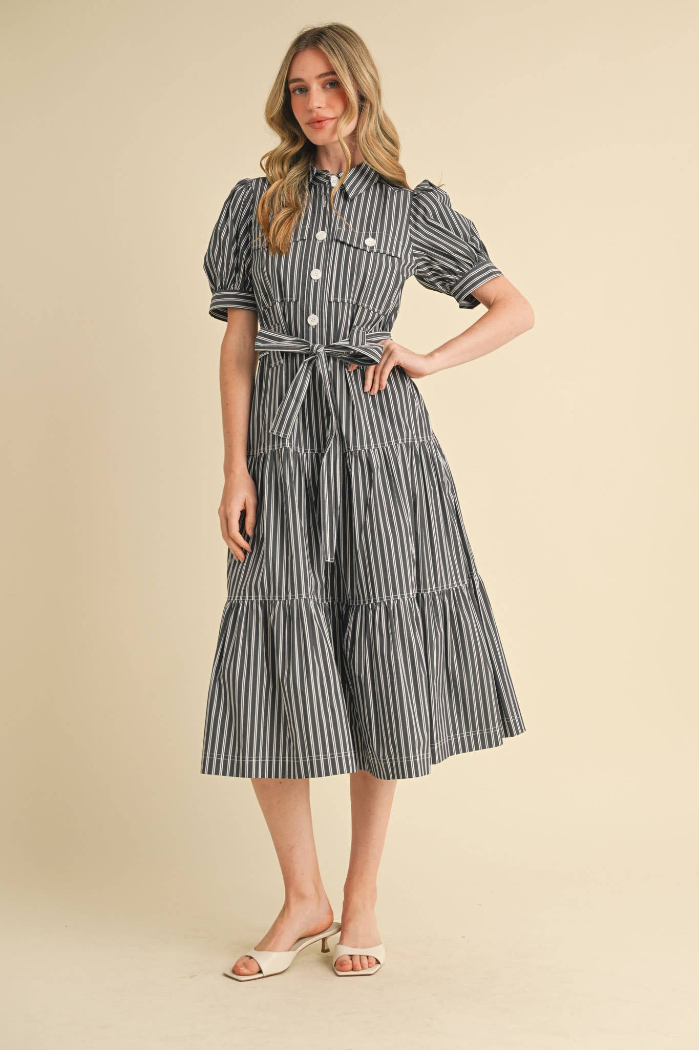 Sawyer Striped Shirt Dress