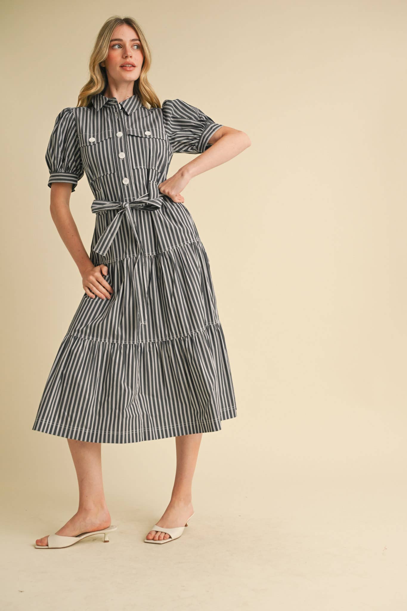 Sawyer Striped Shirt Dress