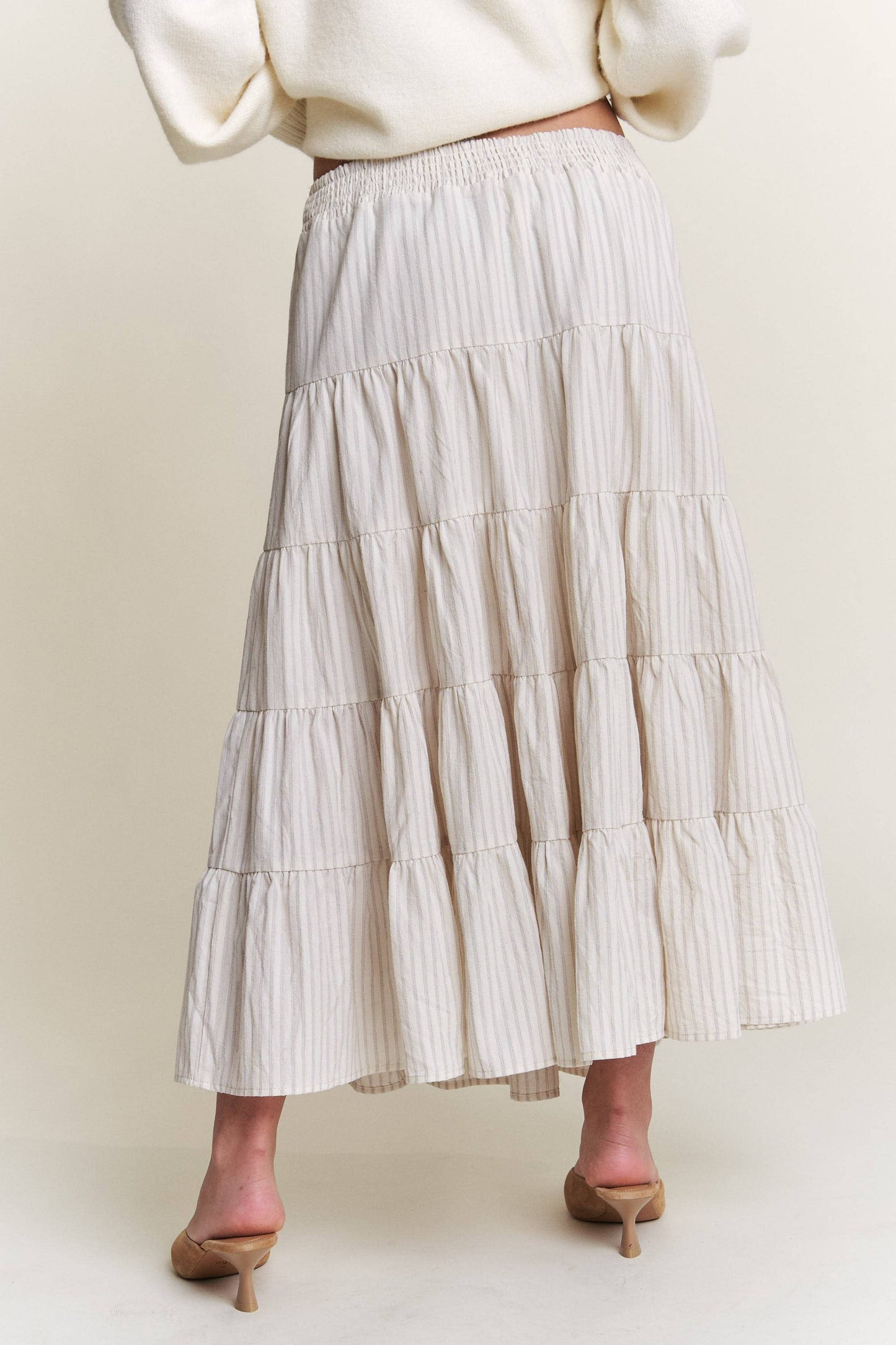 Whitney Striped Midi Skirt