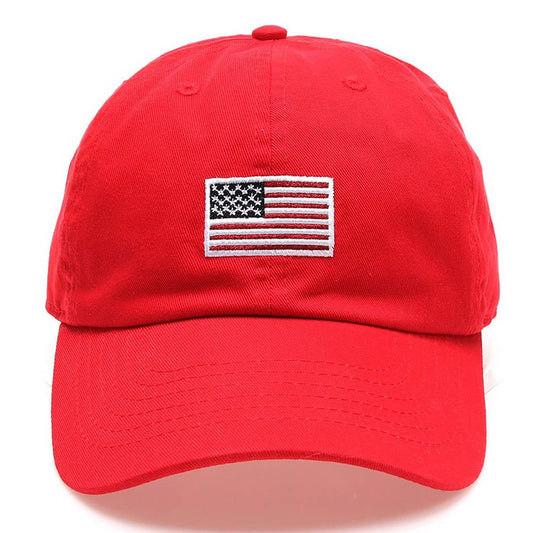 American Flag Patched Cotton Baseball Cap
