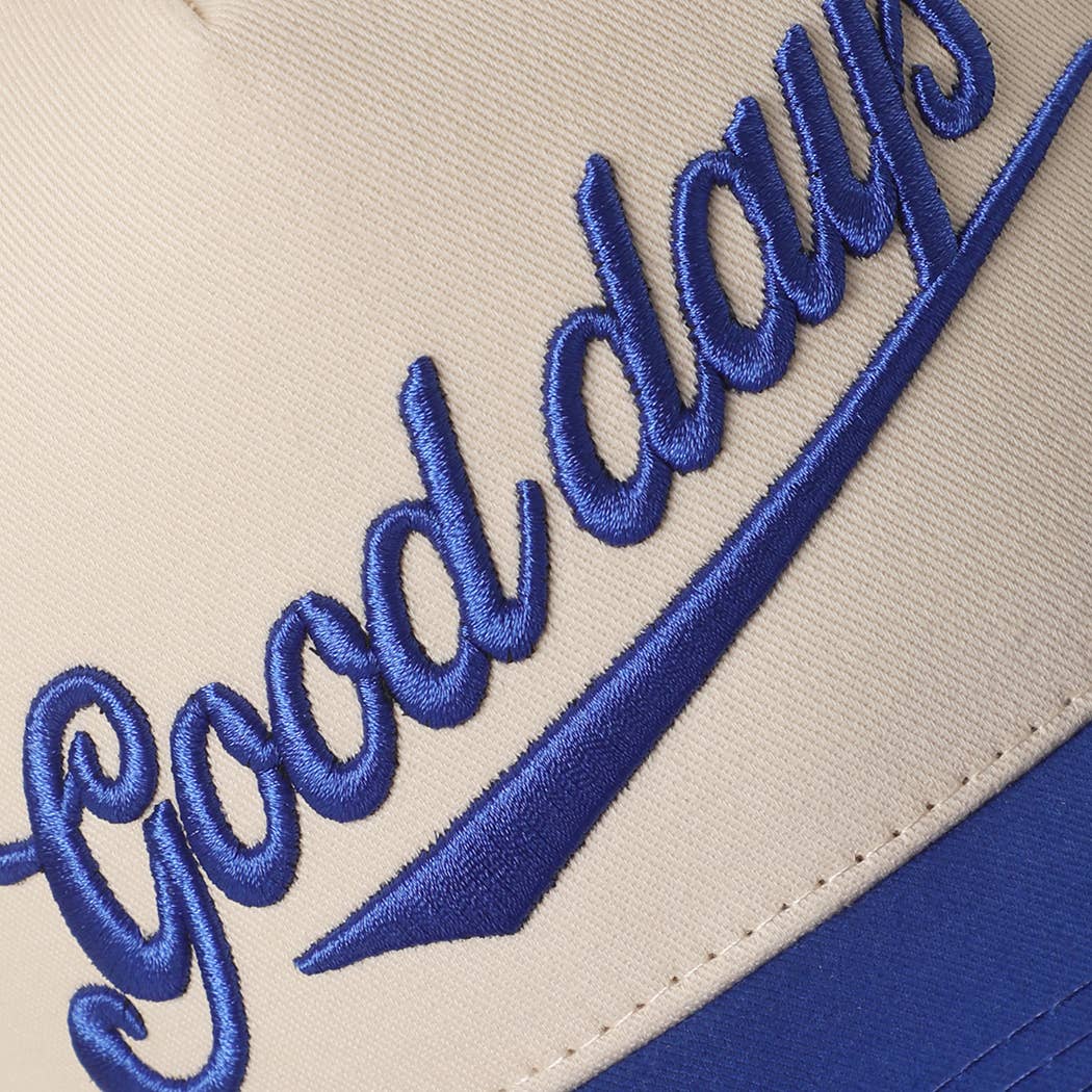 GOOD DAYS Embroidered  Canvas Two-Tone Trucker Hat