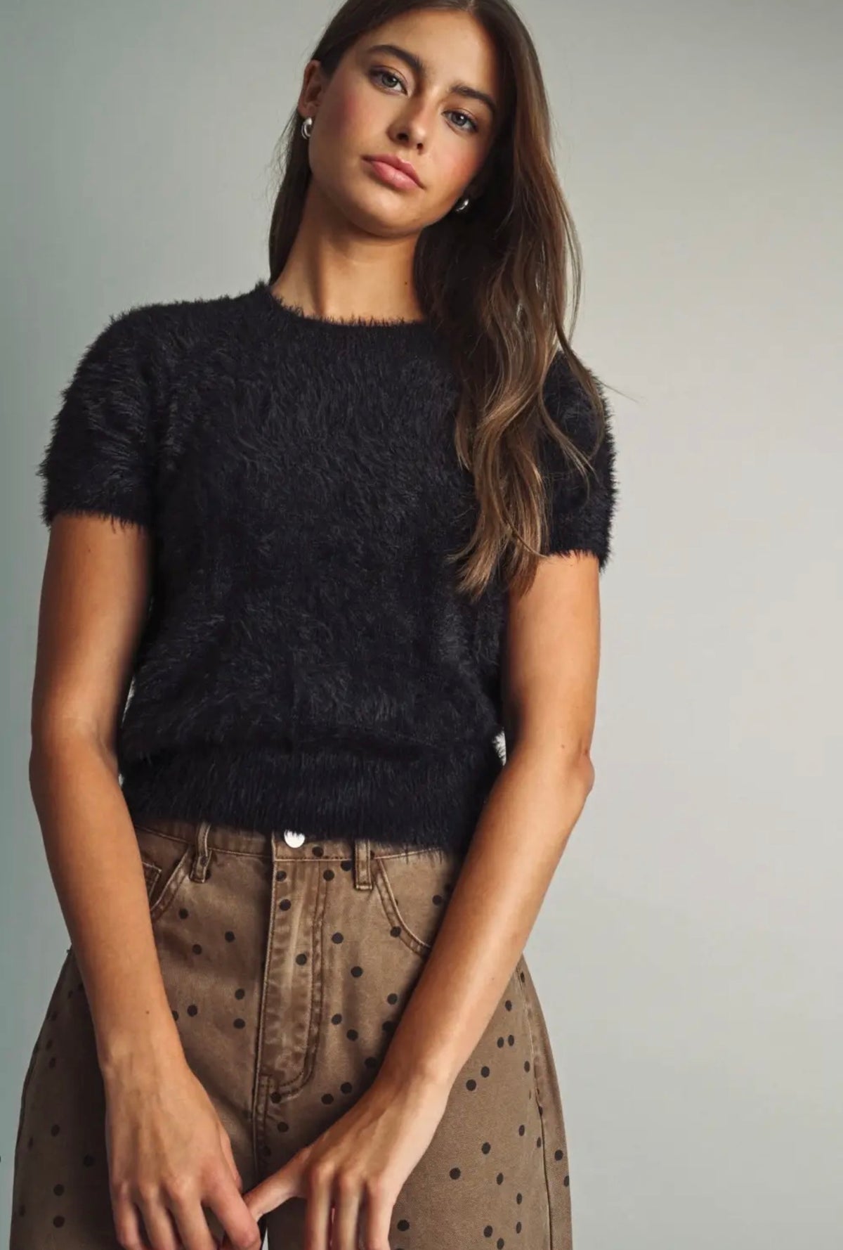 High-Pile Faux Fur Sweater