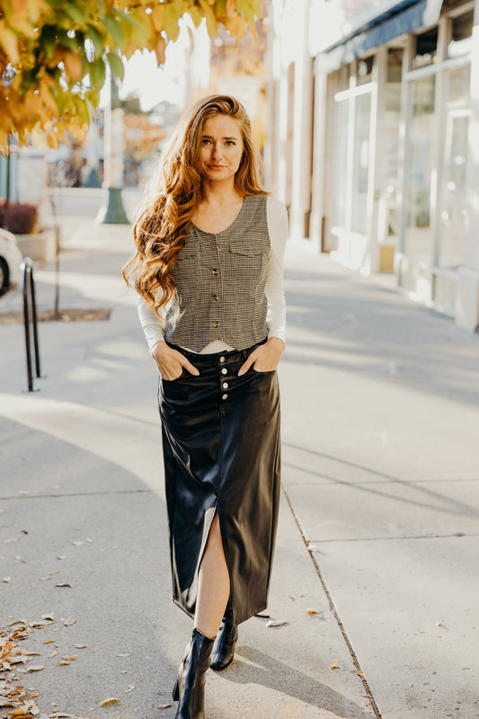 Faux Leather Skirt