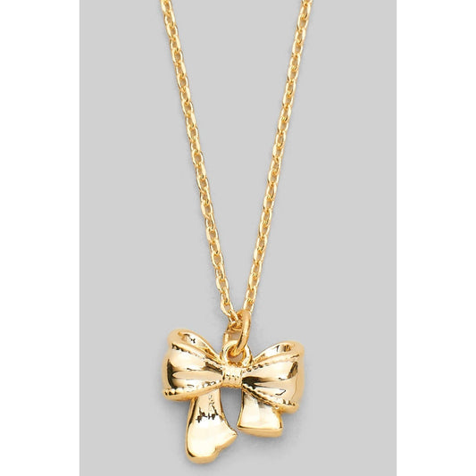 Dainty Gold Bow Pendant Necklace