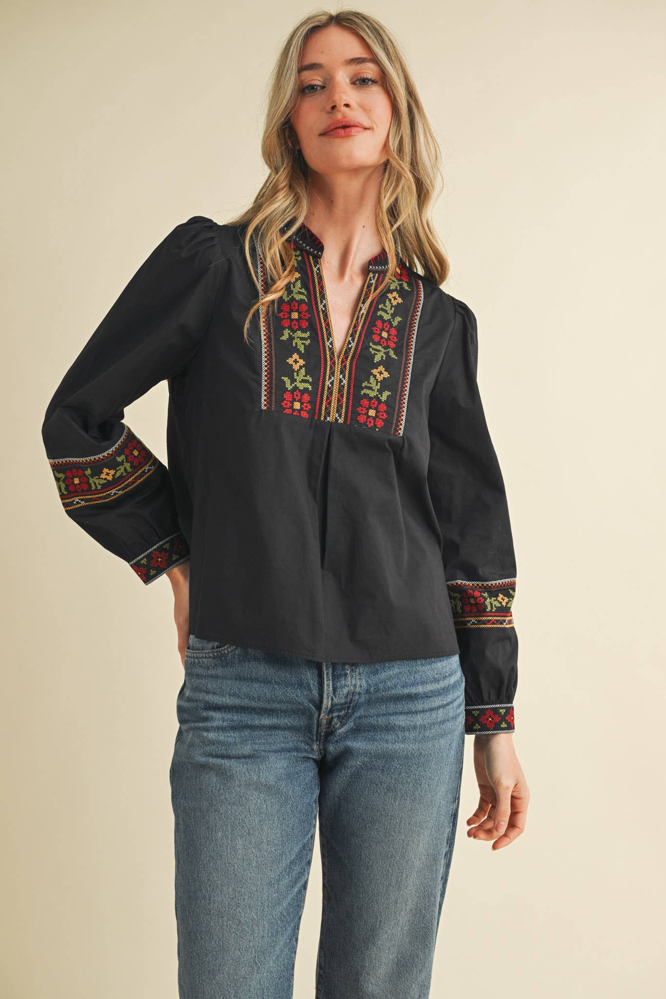Cross Stitch Embroidered blouse
