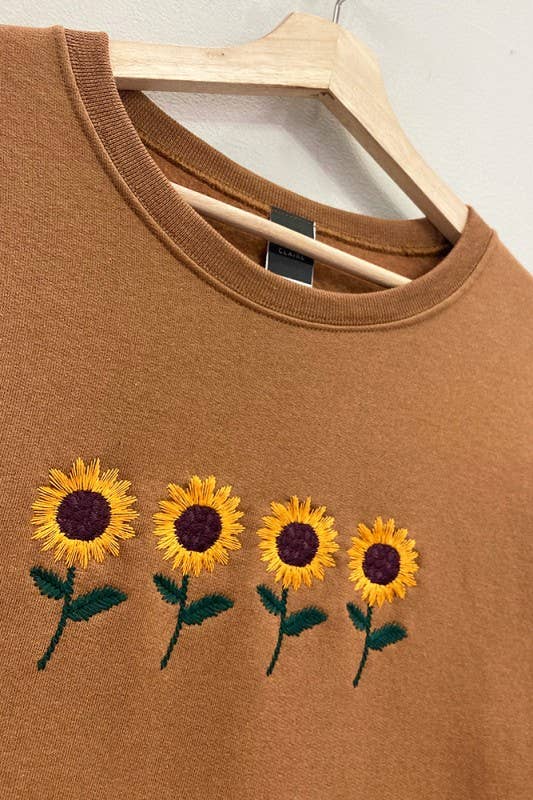 Sunflowers Embroidered Sweatshirt