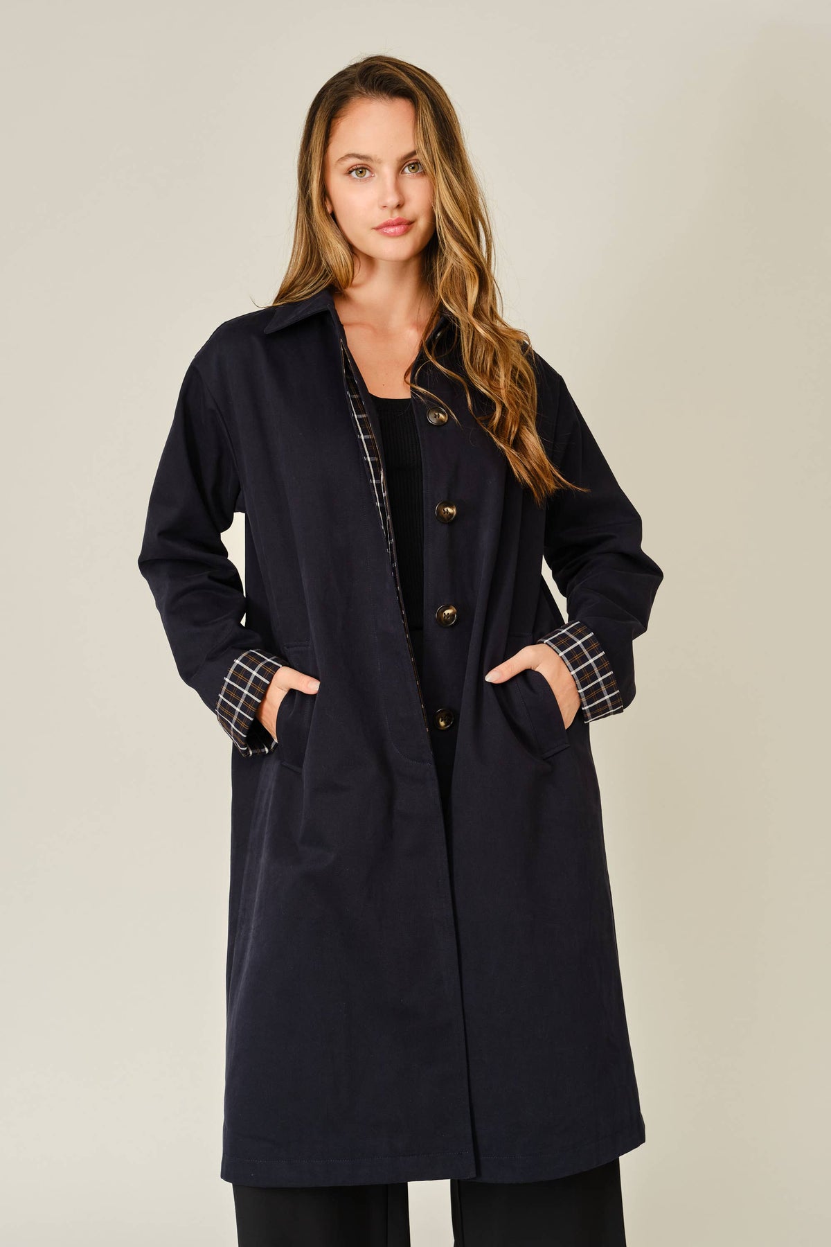 The Harlow Plaid Trench