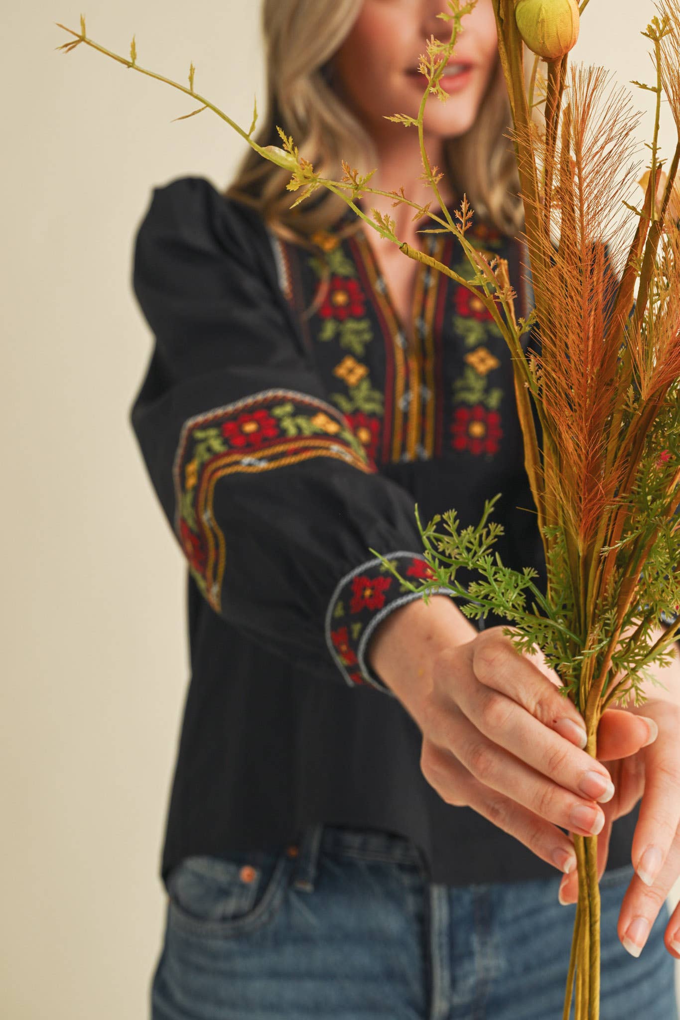 Cross Stitch Embroidered blouse