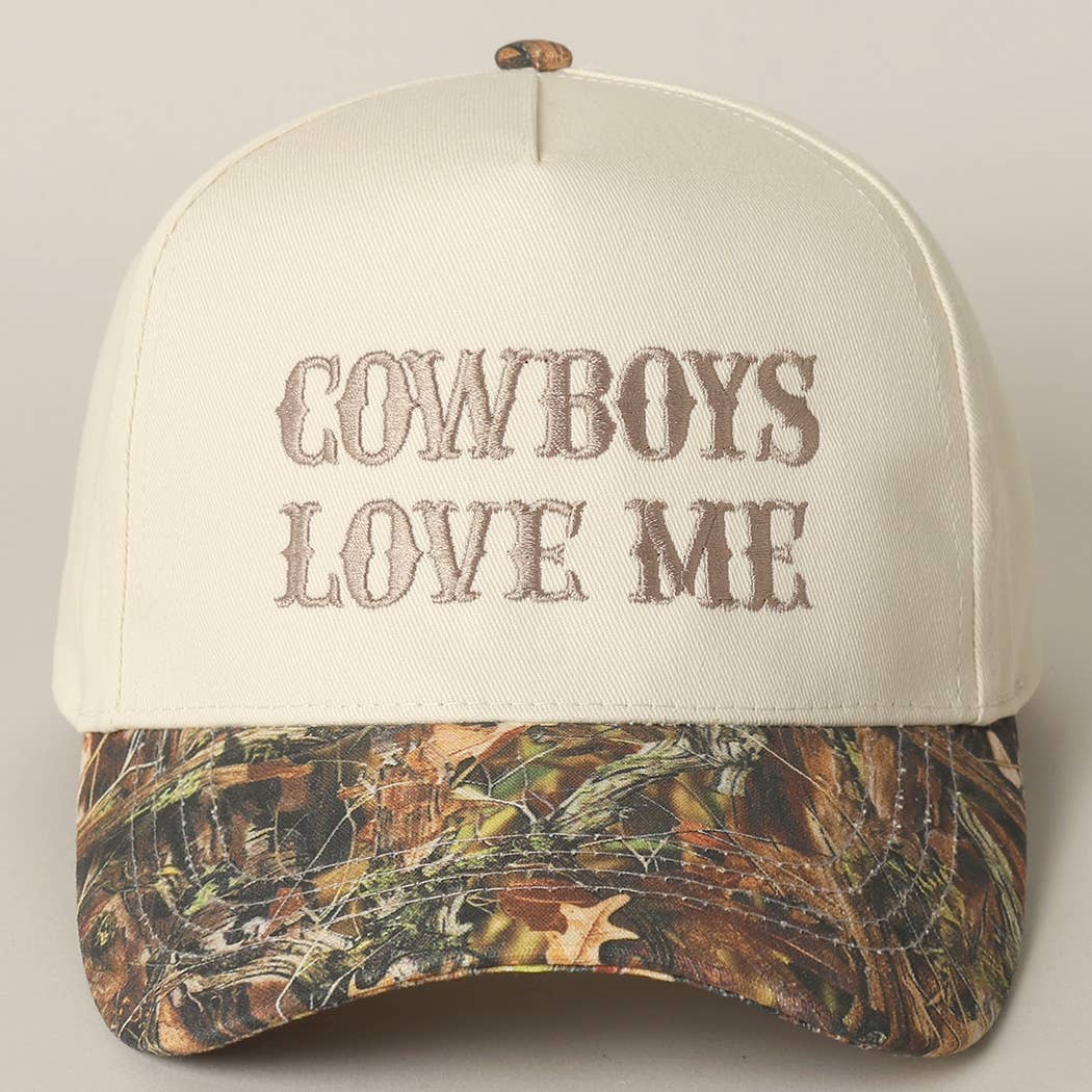 Cowboys Love Me Embroidery Camo Two-Tone Cap