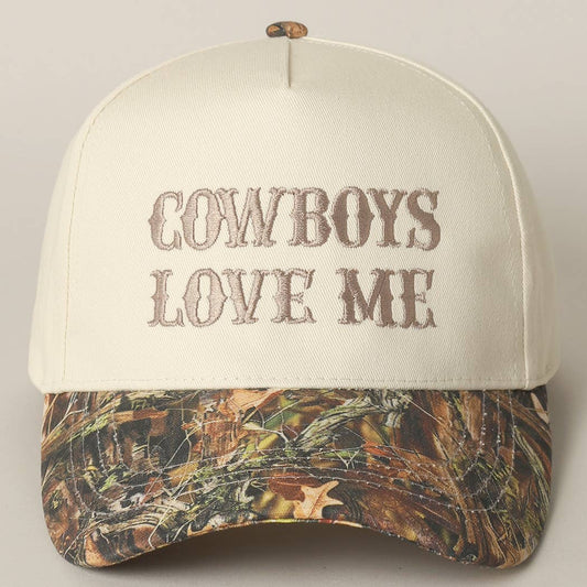 Cowboys Love Me Embroidery Camo Two-Tone Cap