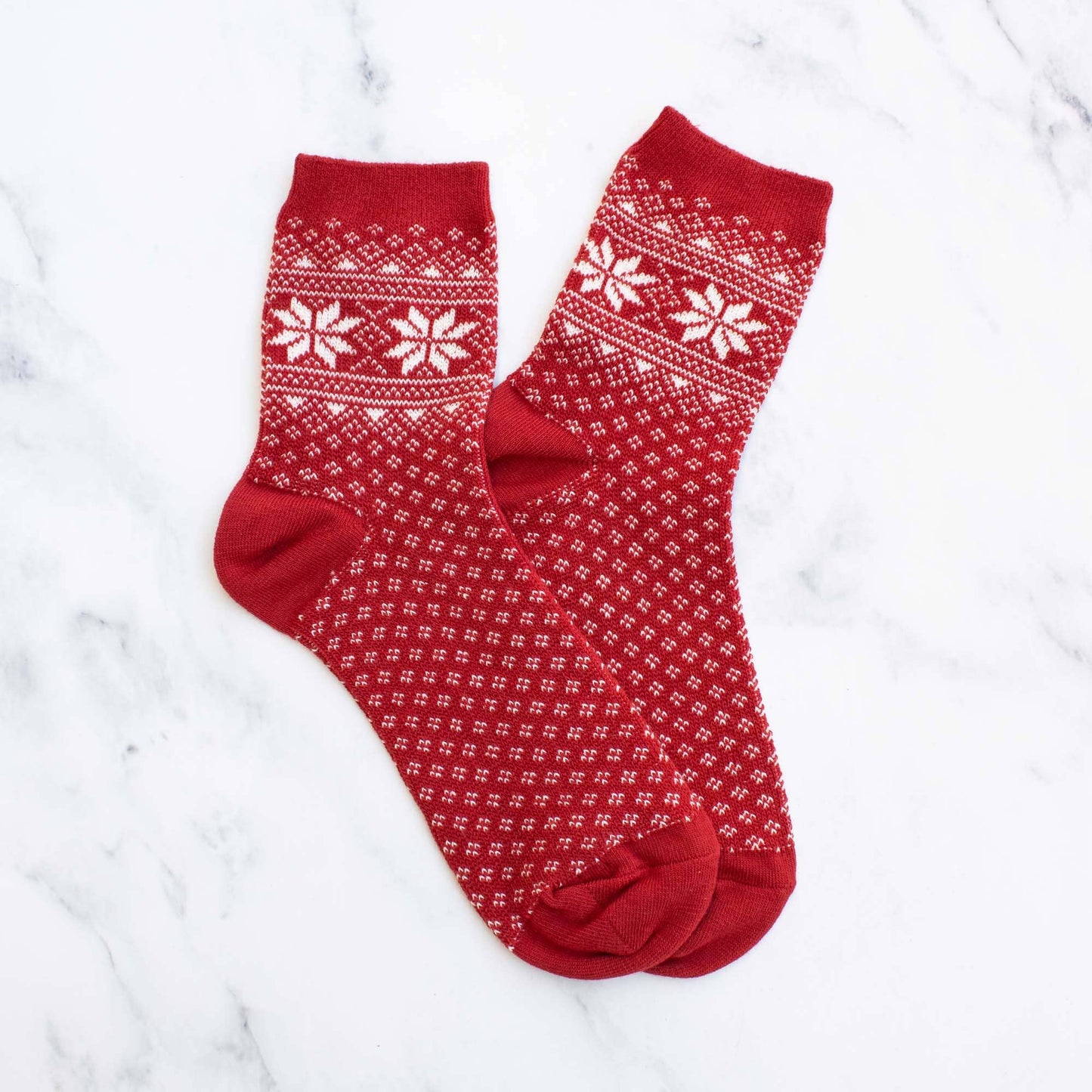 Women's Snowflake-Motif Comfort Socks - alternate product view at Vogue Villa