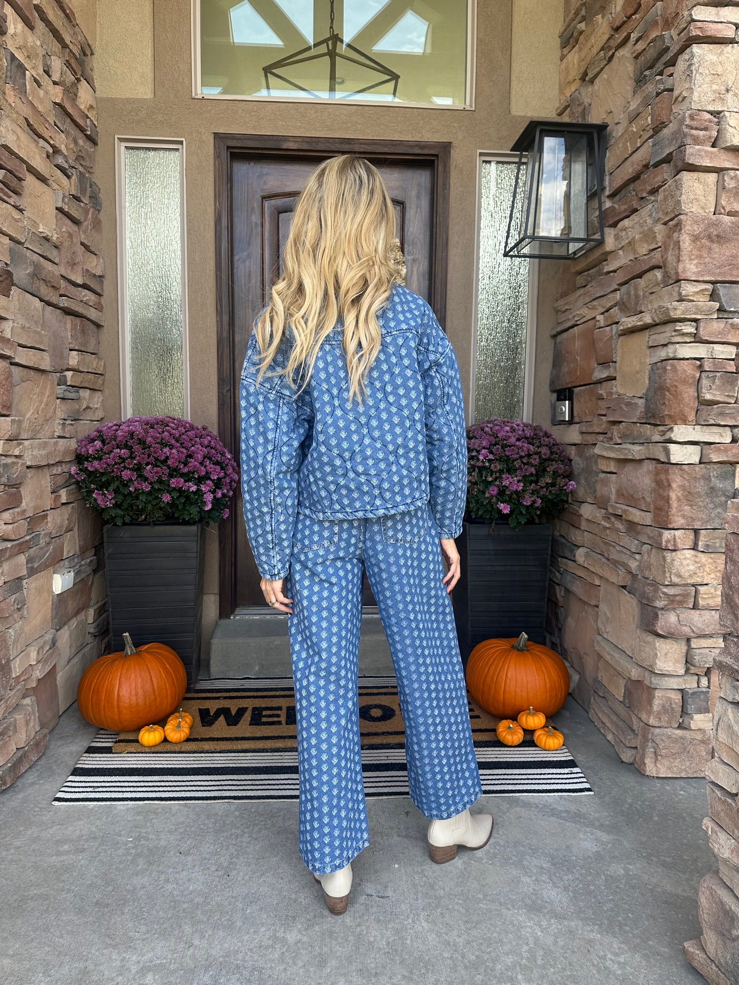 Provence Quilted Denim Pants