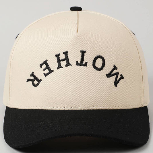 MOTHER Upside Down Lettering Embroidery Cap