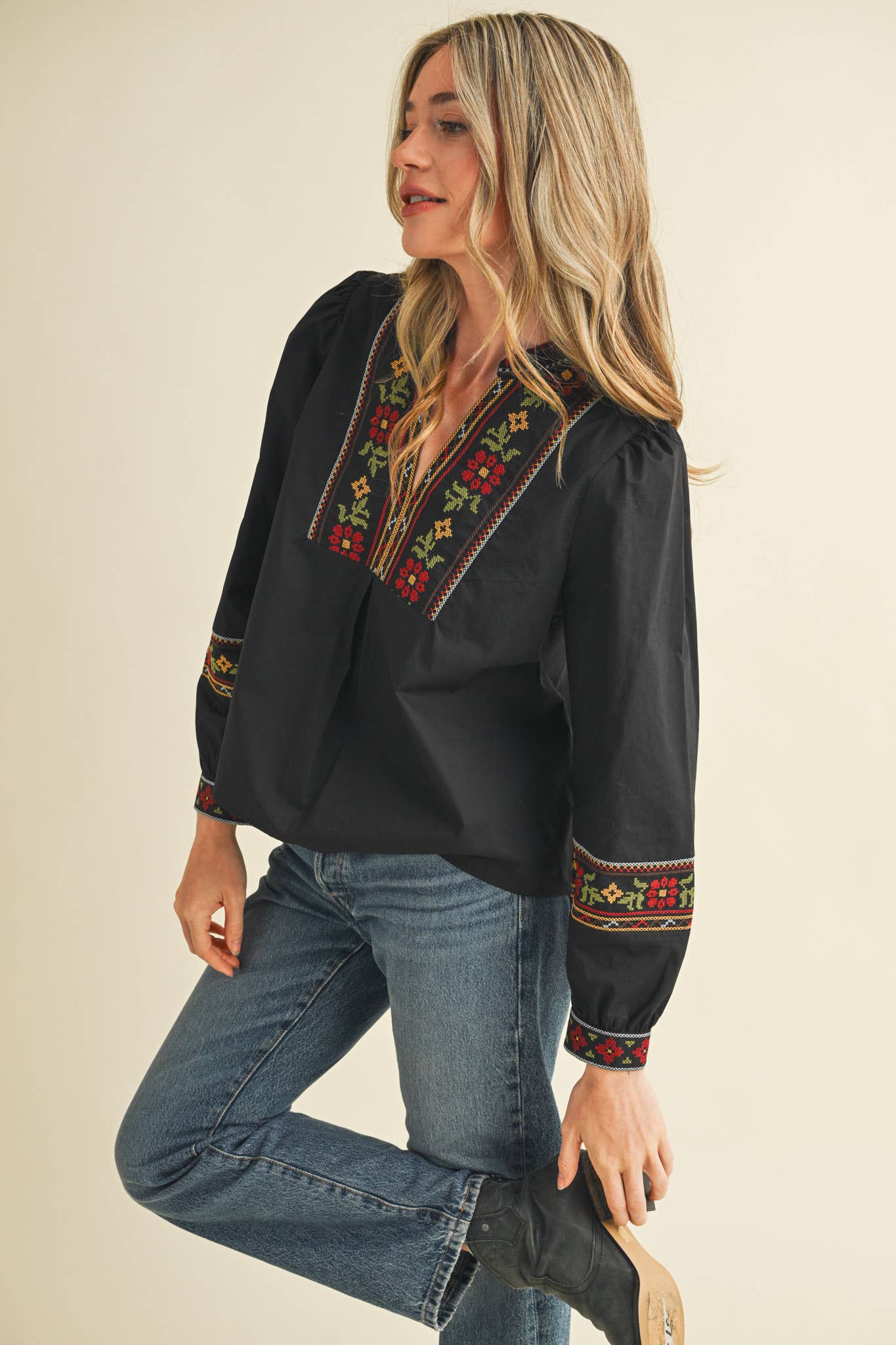 Cross Stitch Embroidered blouse