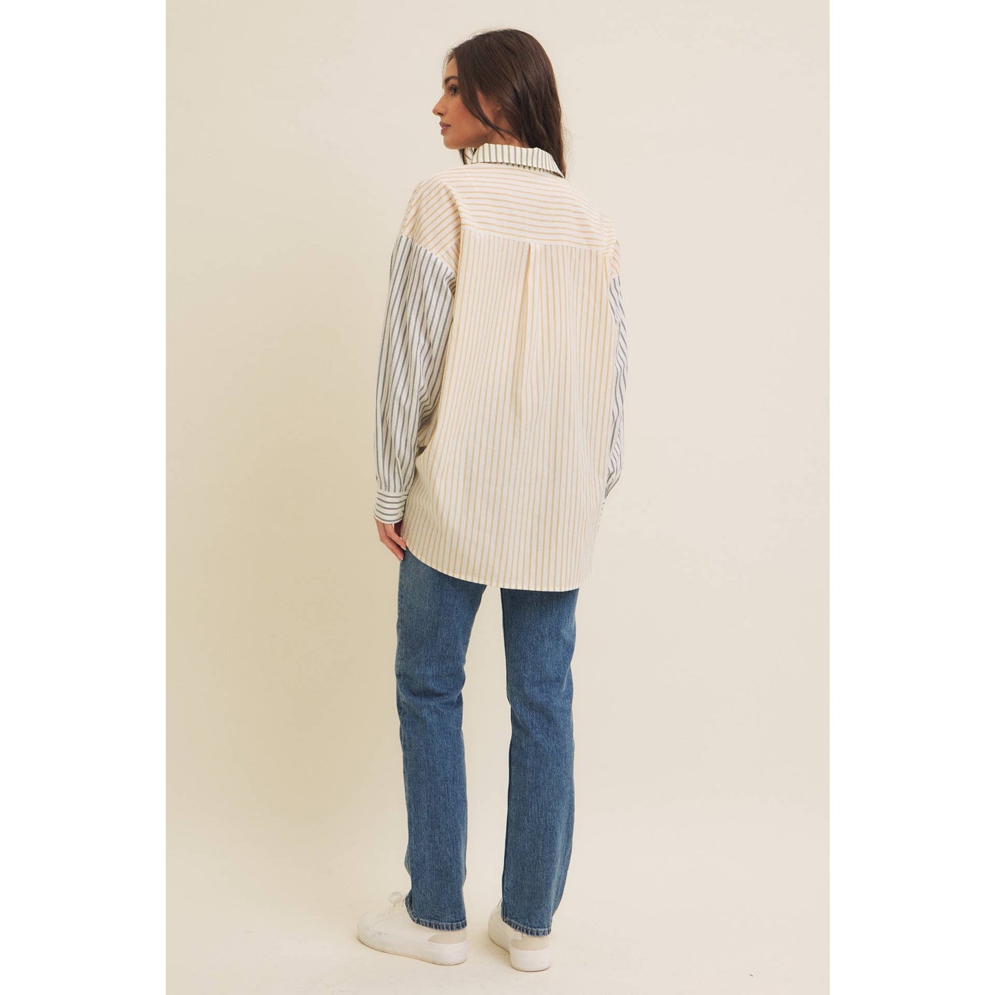 Mixed Stripe Button-Down Shirt