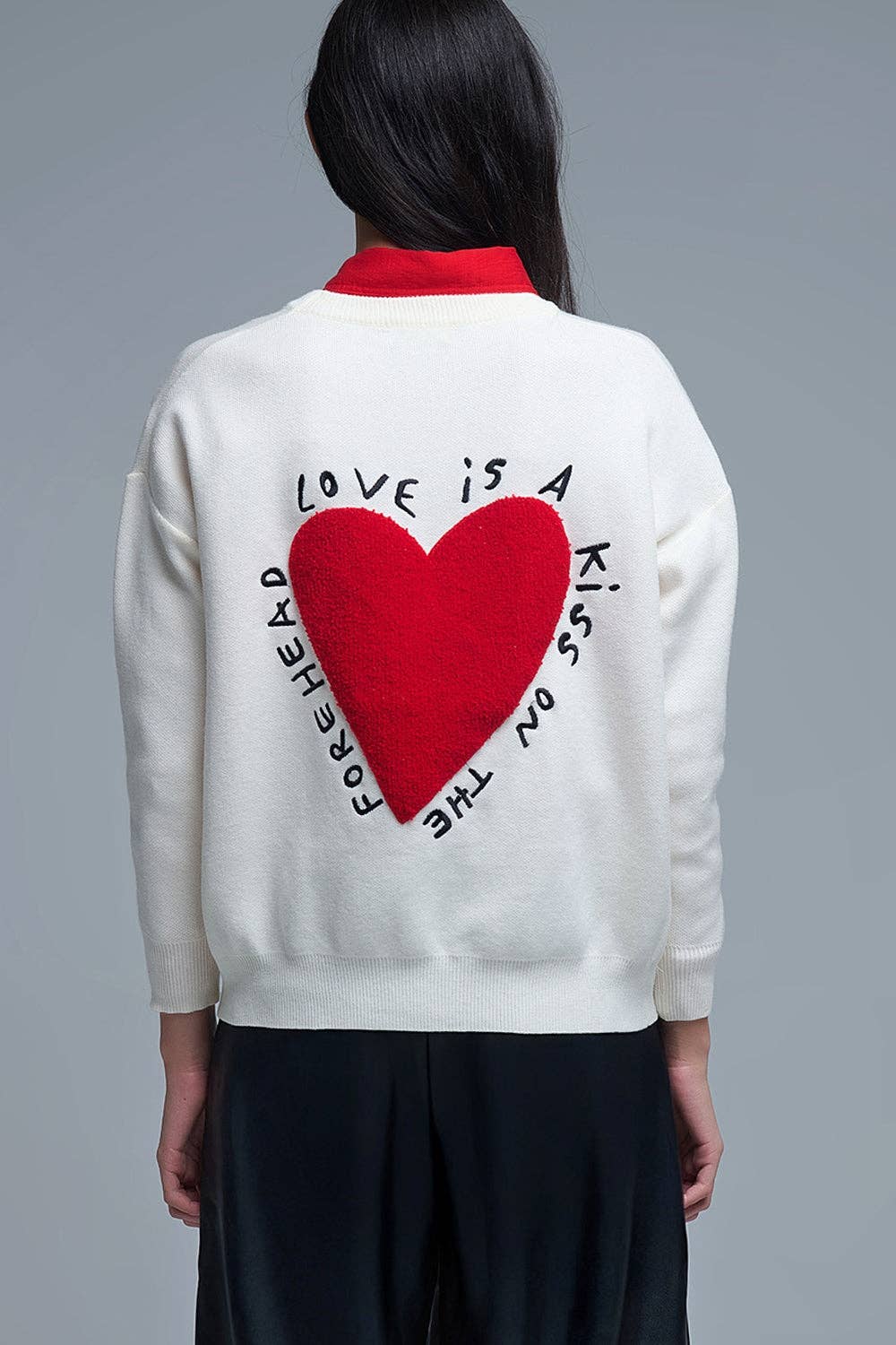 Embroidered Heart Sweater