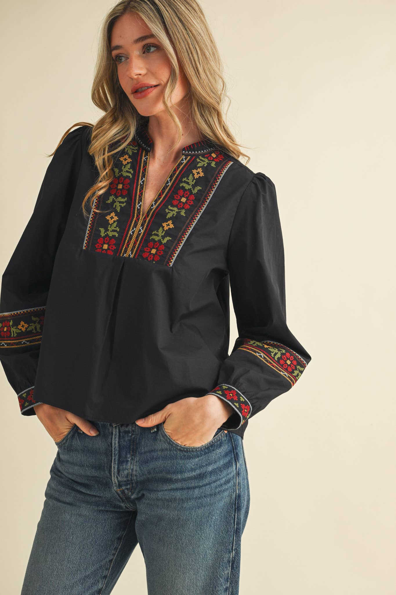 Cross Stitch Embroidered blouse