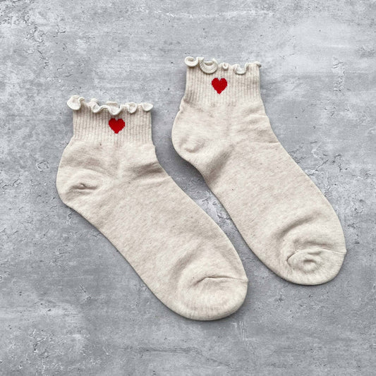 Ruffled Heart Socks