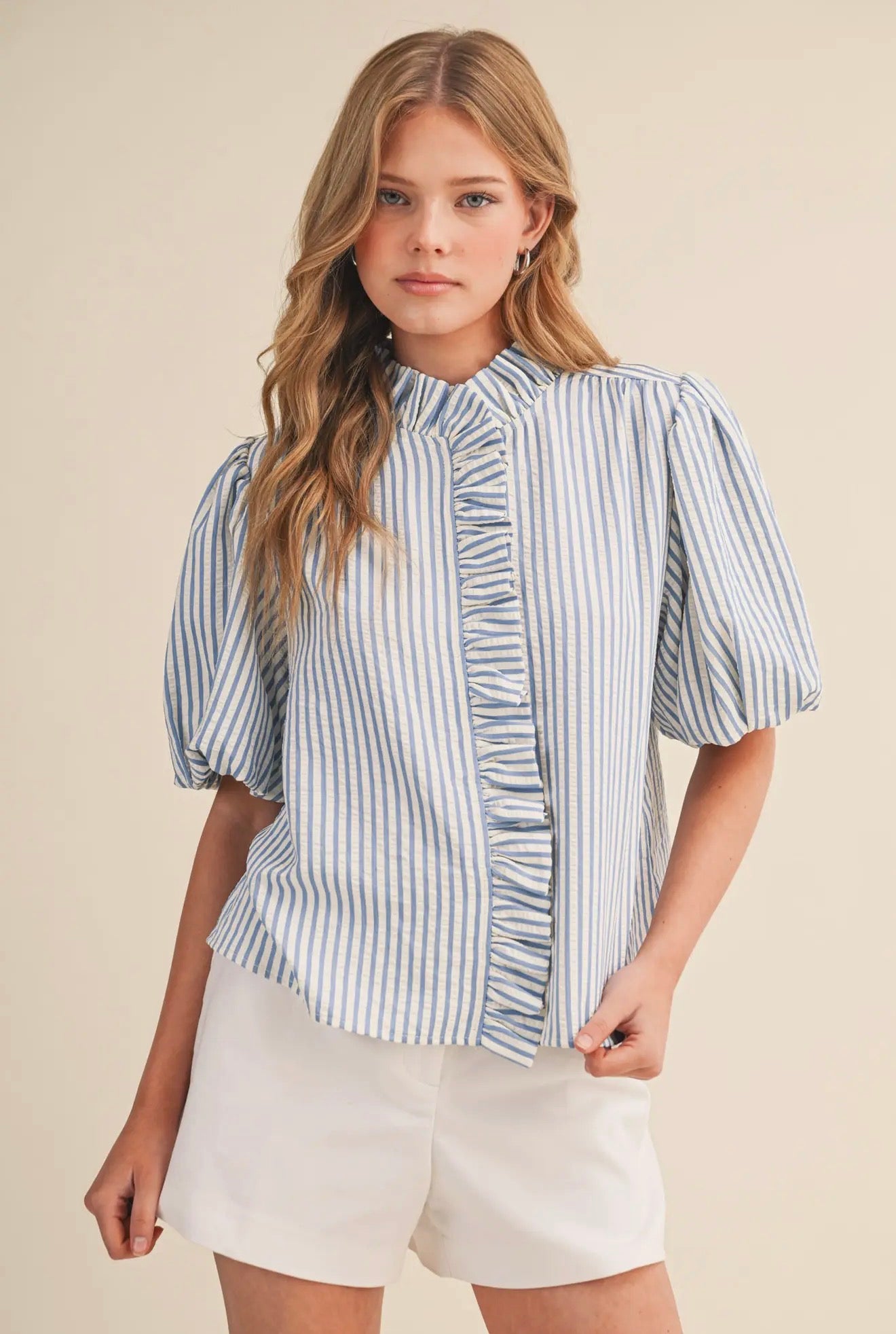 Aerin Puffed Sleeve Top at Vogue Villa