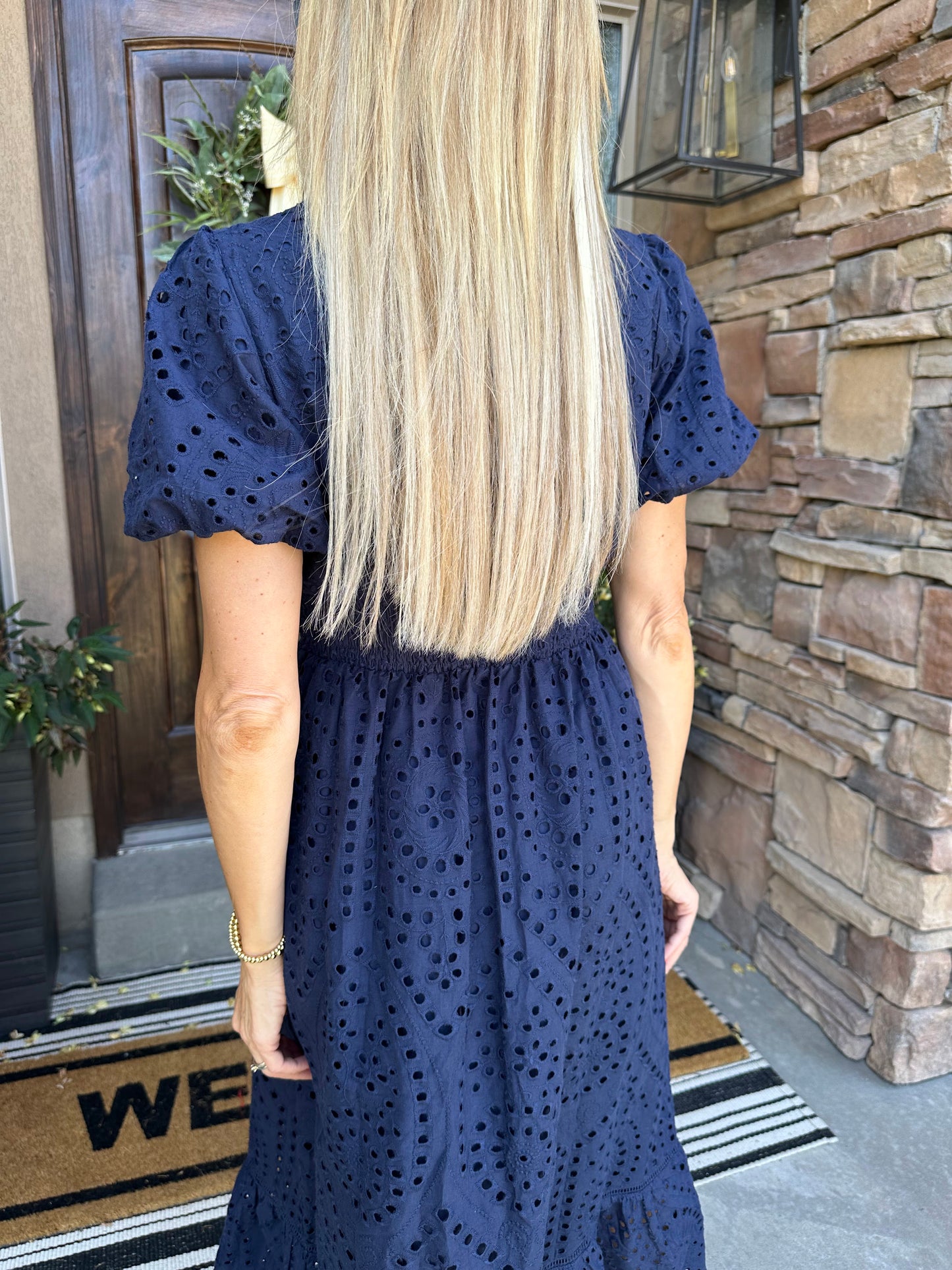 Emmy Eyelet Midi Dress