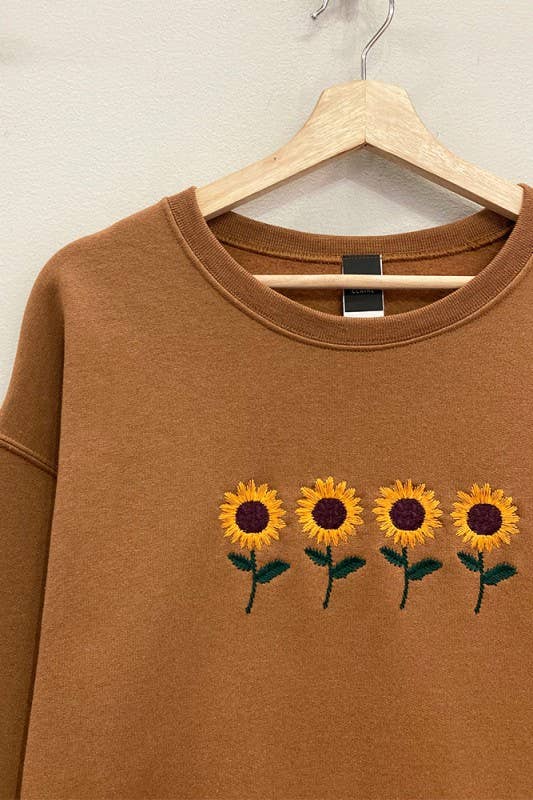 Sunflowers Embroidered Sweatshirt
