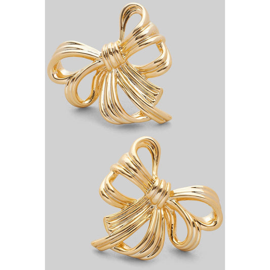 18K Gold Bow Earrings