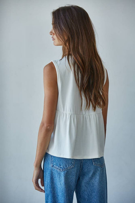 Soft Pintuck Sleeveless Top
