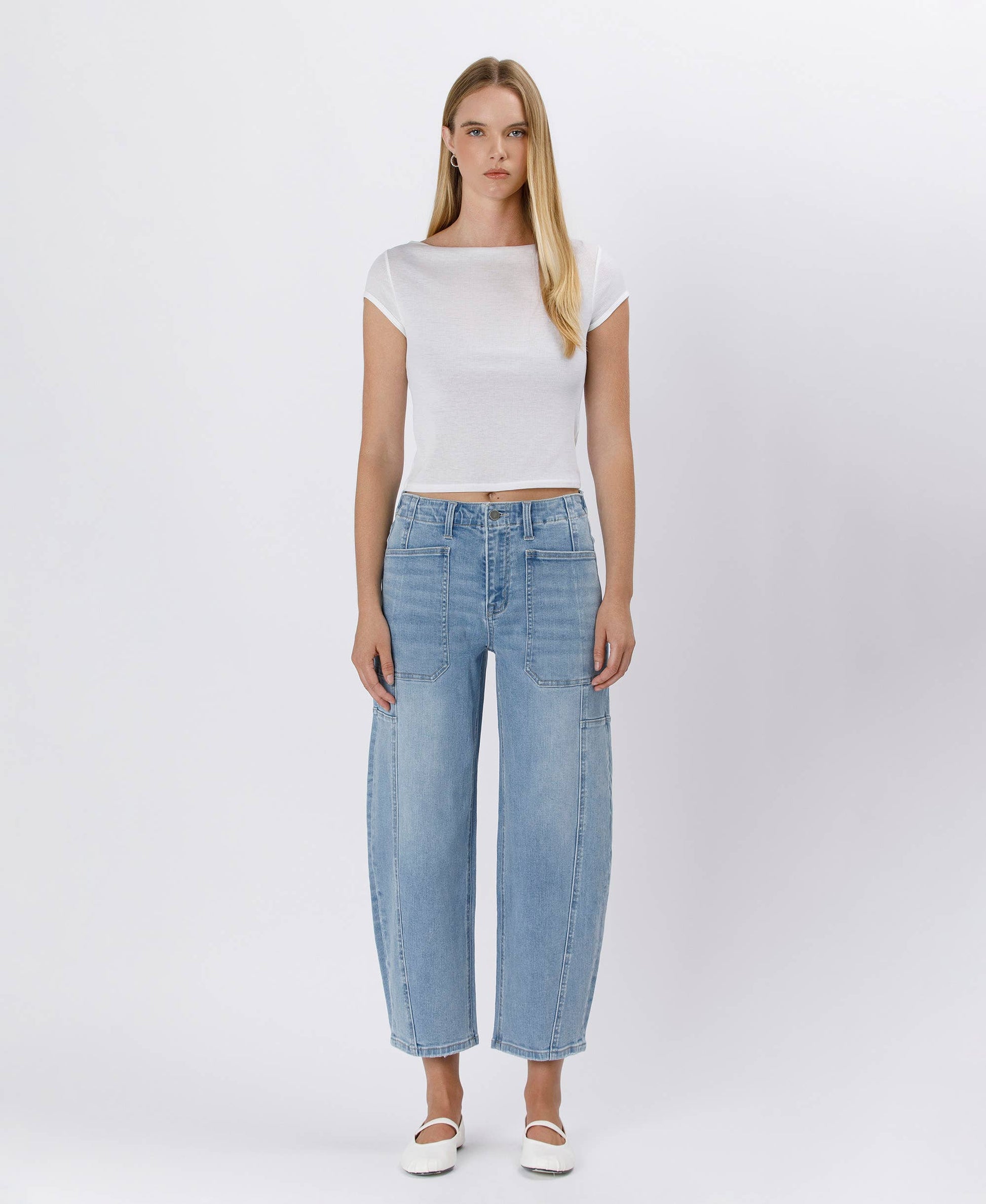 Marias Barrel Jeans - alternate product view at Vogue Villa