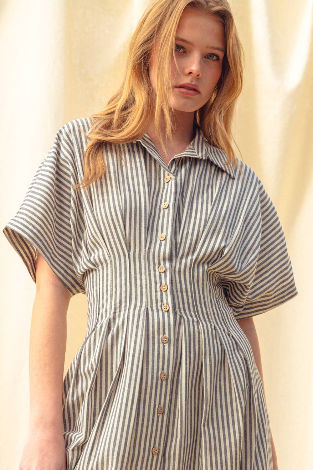 Harper Striped Shirt Dress - alternate product view at Vogue Villa