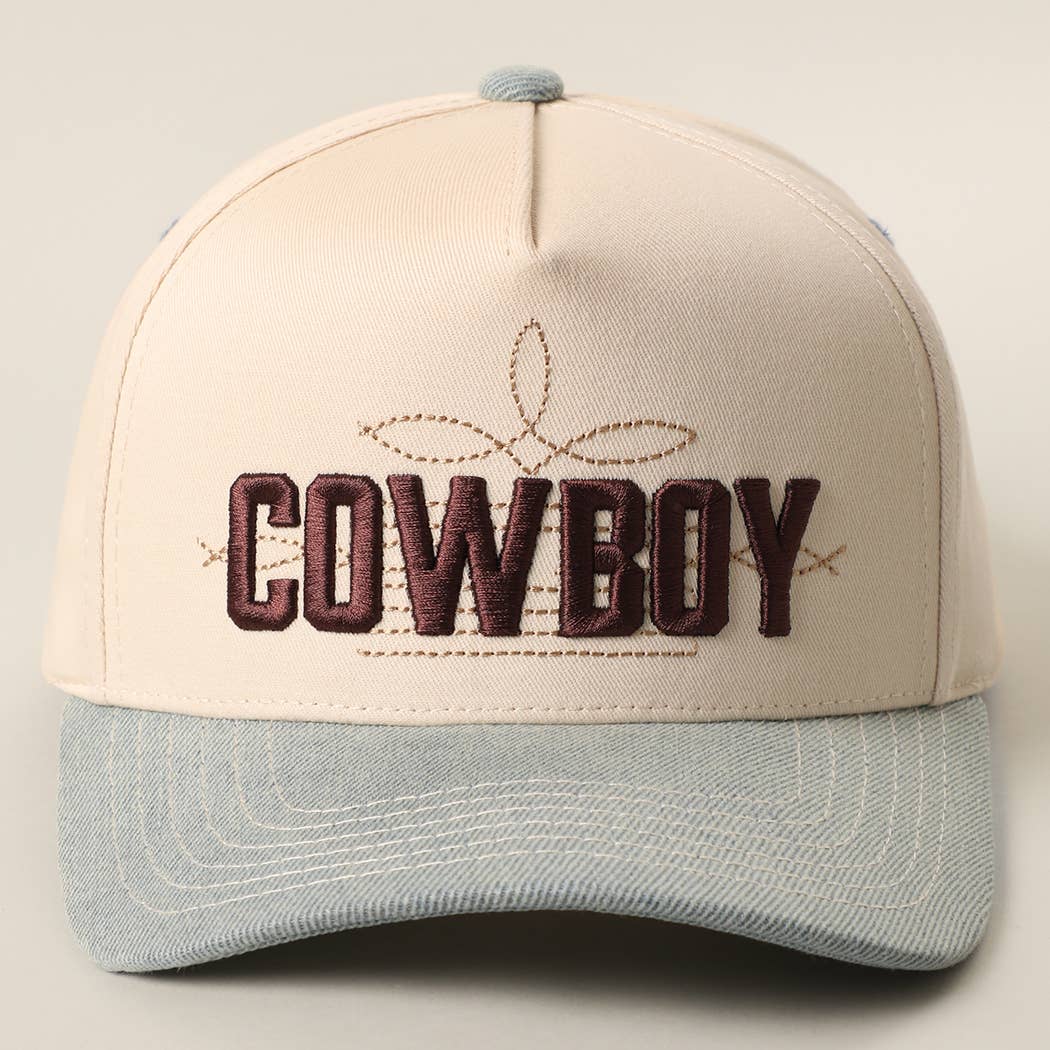COWBOY 3D Embroidered Two-Tone Trucker Hat