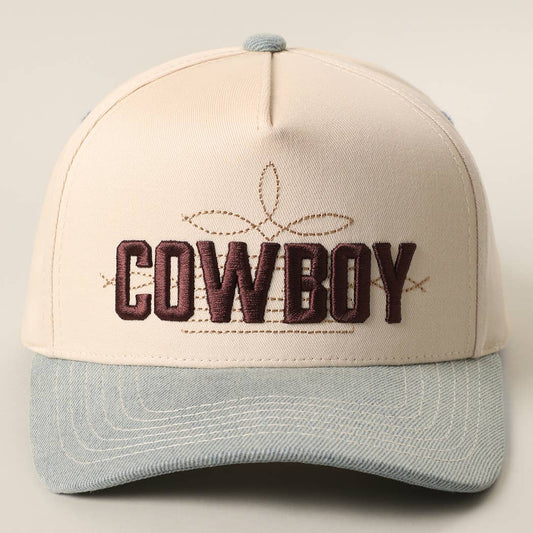 COWBOY 3D Embroidered Two-Tone Trucker Hat