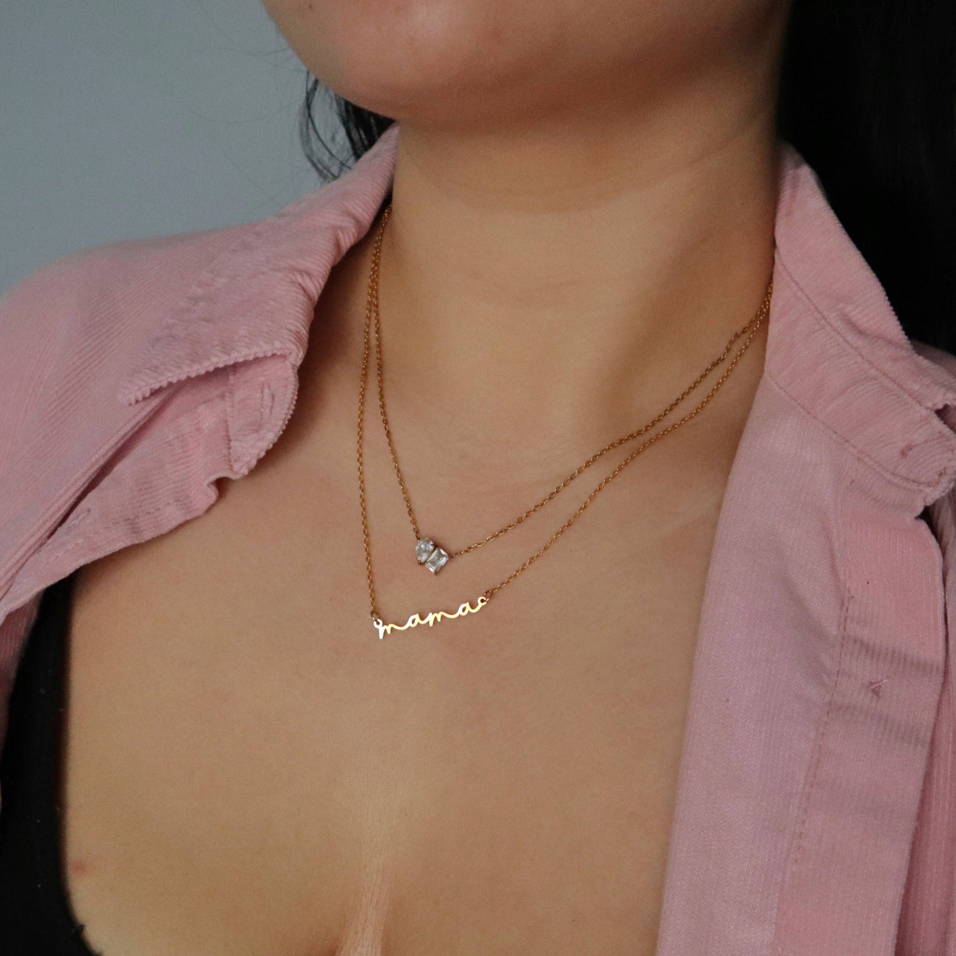 Dainty Mama Necklace - alternate product view at Vogue Villa